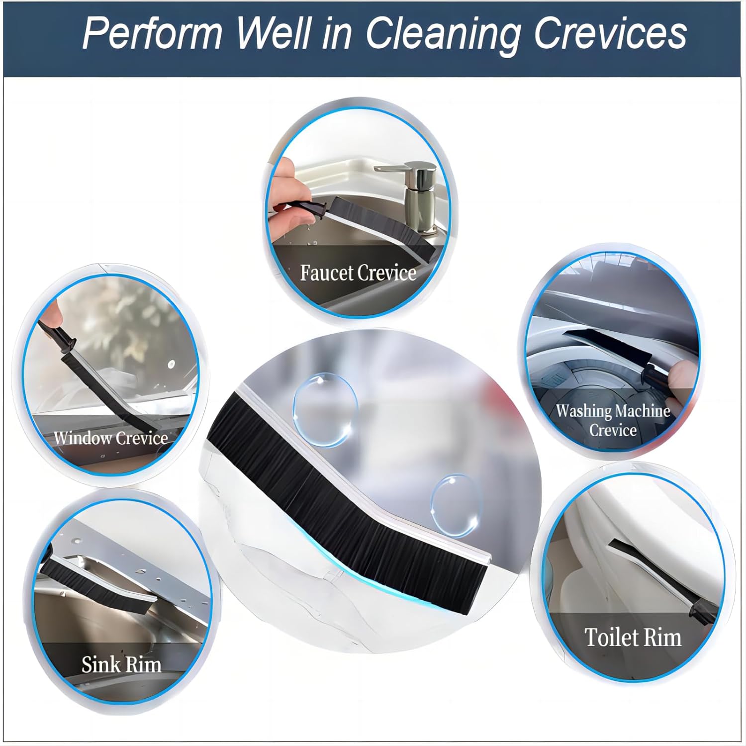 3 Pcs Hard Bristle Crevice Cleaning Brush Set