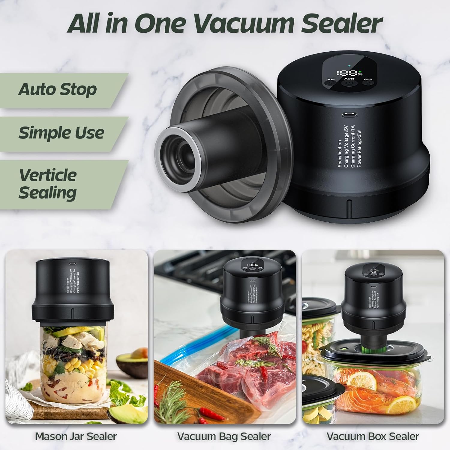 Presentastic 2025 Fully Automatic Mason Jar Vacuum Sealer