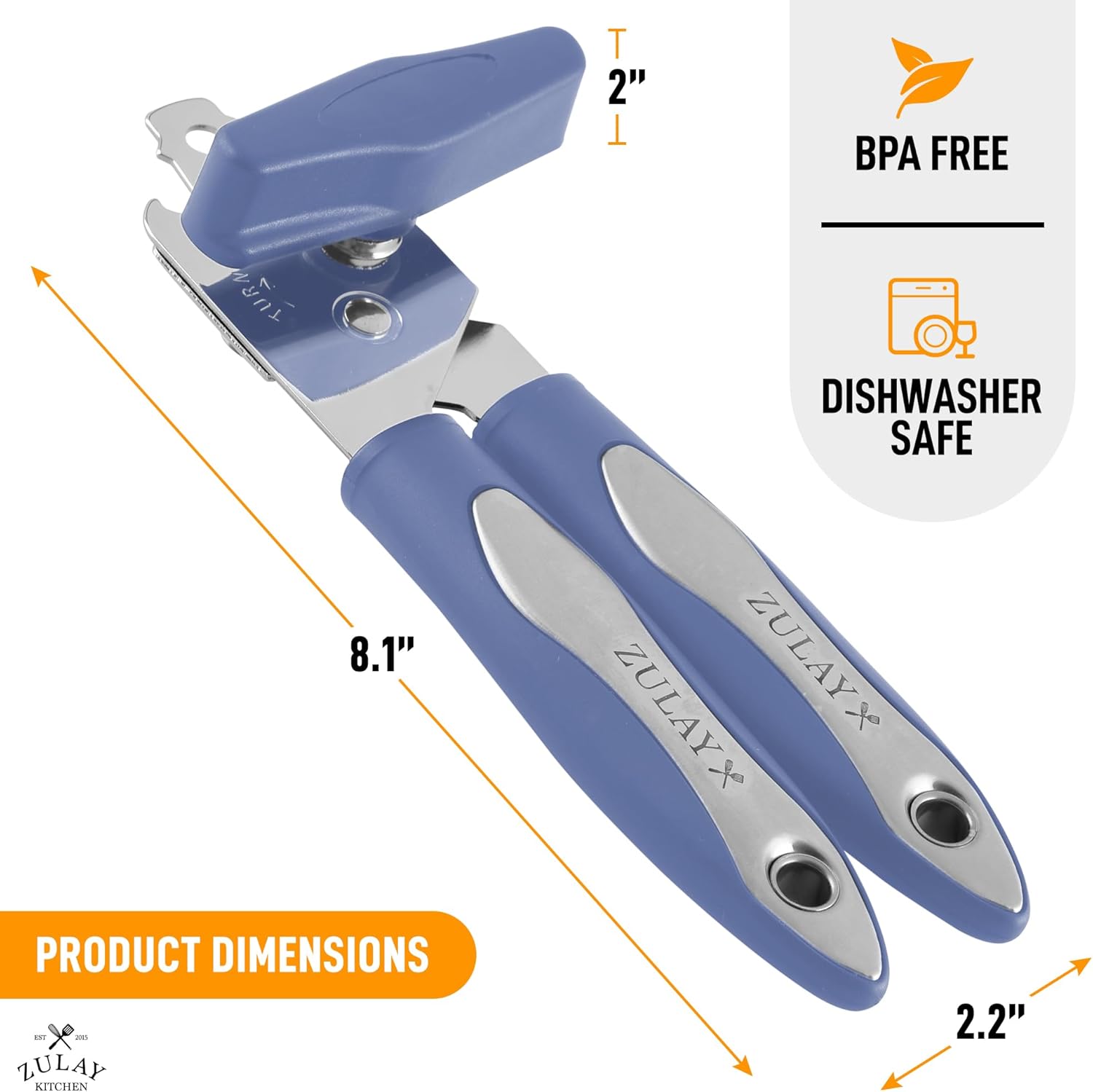 Zulay Kitchen Can Opener - Durable Stainless Steel with Comfortable Grip