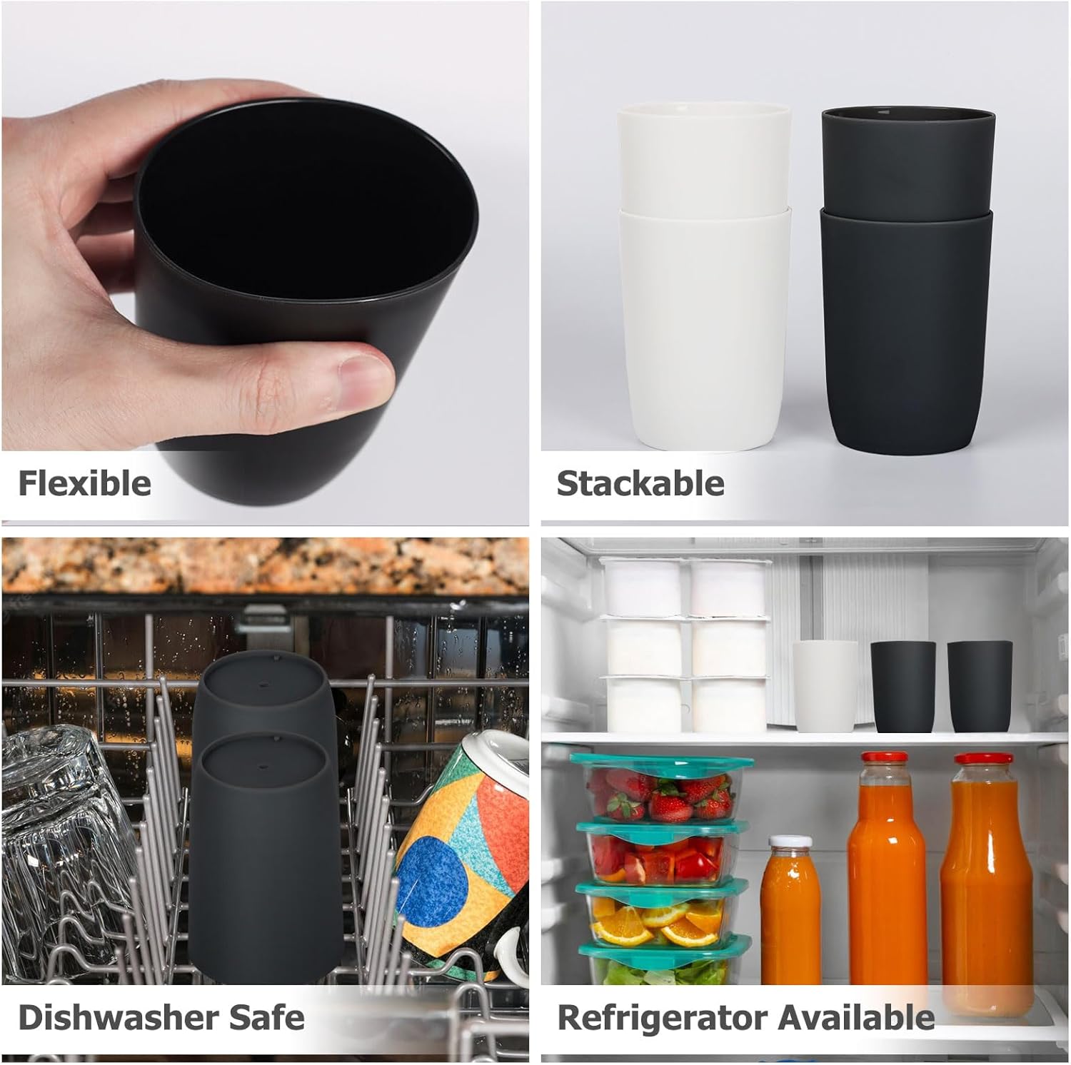 Topsky 4pcs Reusable Toothbrush Cup Tumbler Set