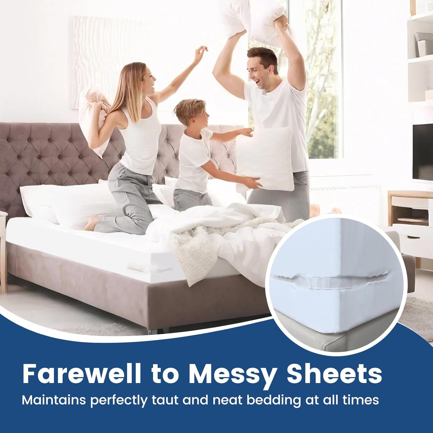 Yikorqu Bed Sheet Holders 4PCS Gray Corner Fixer
