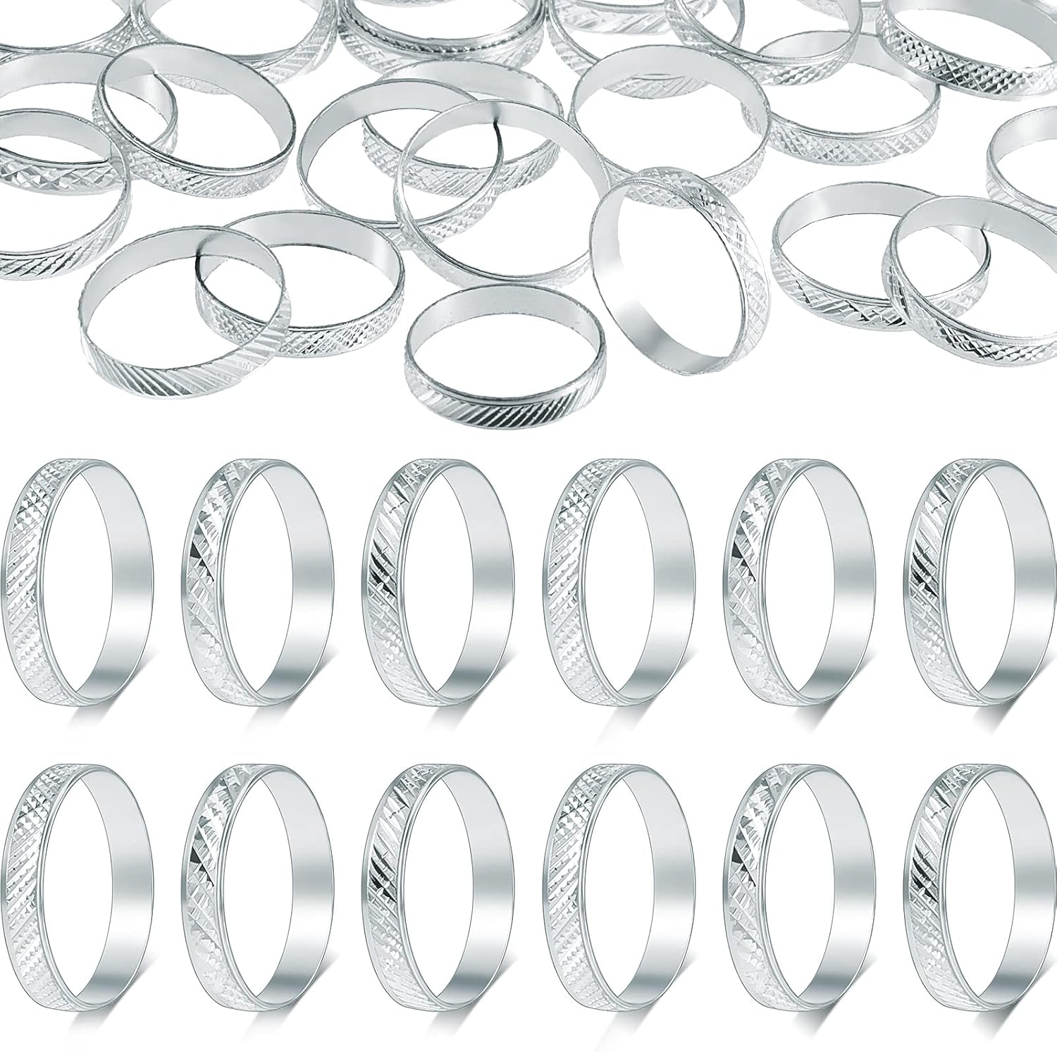 Hicarer 200 Piece Silver Fidget Ring Set for Bridal Shower
