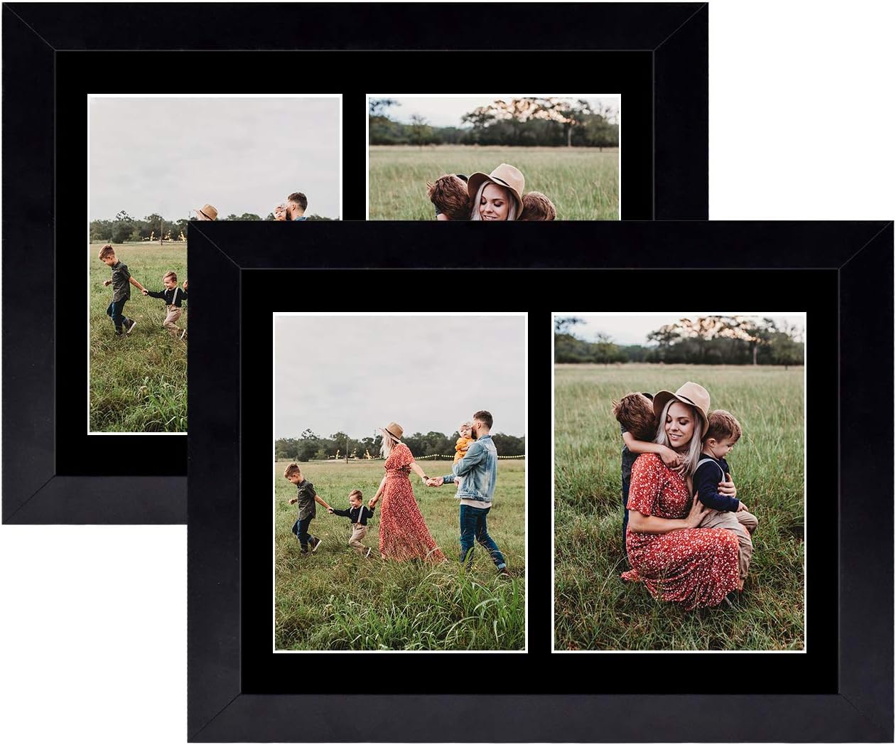 Golden State Art Set of 2 85x11 Black Wooden Picture Frames