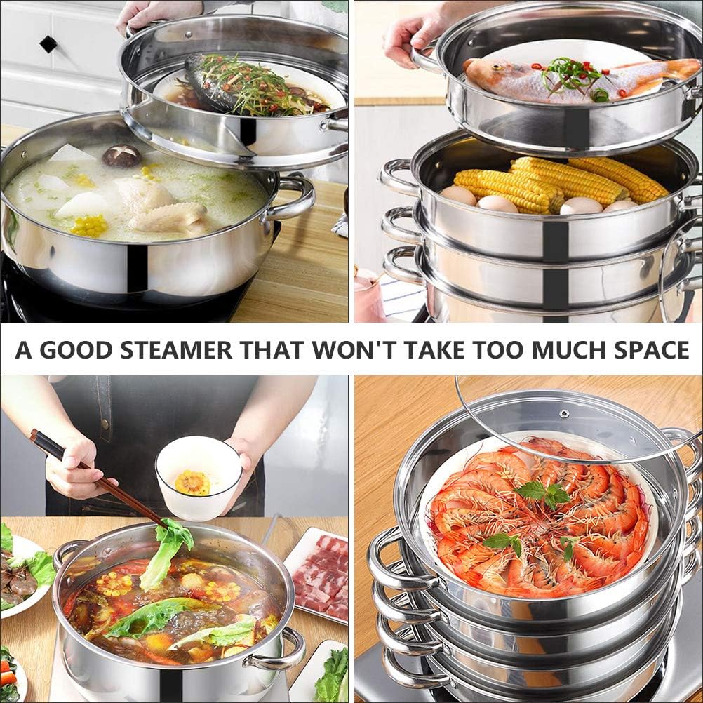 BESTonZON 4 Tier Stainless Steel Steamer Pot