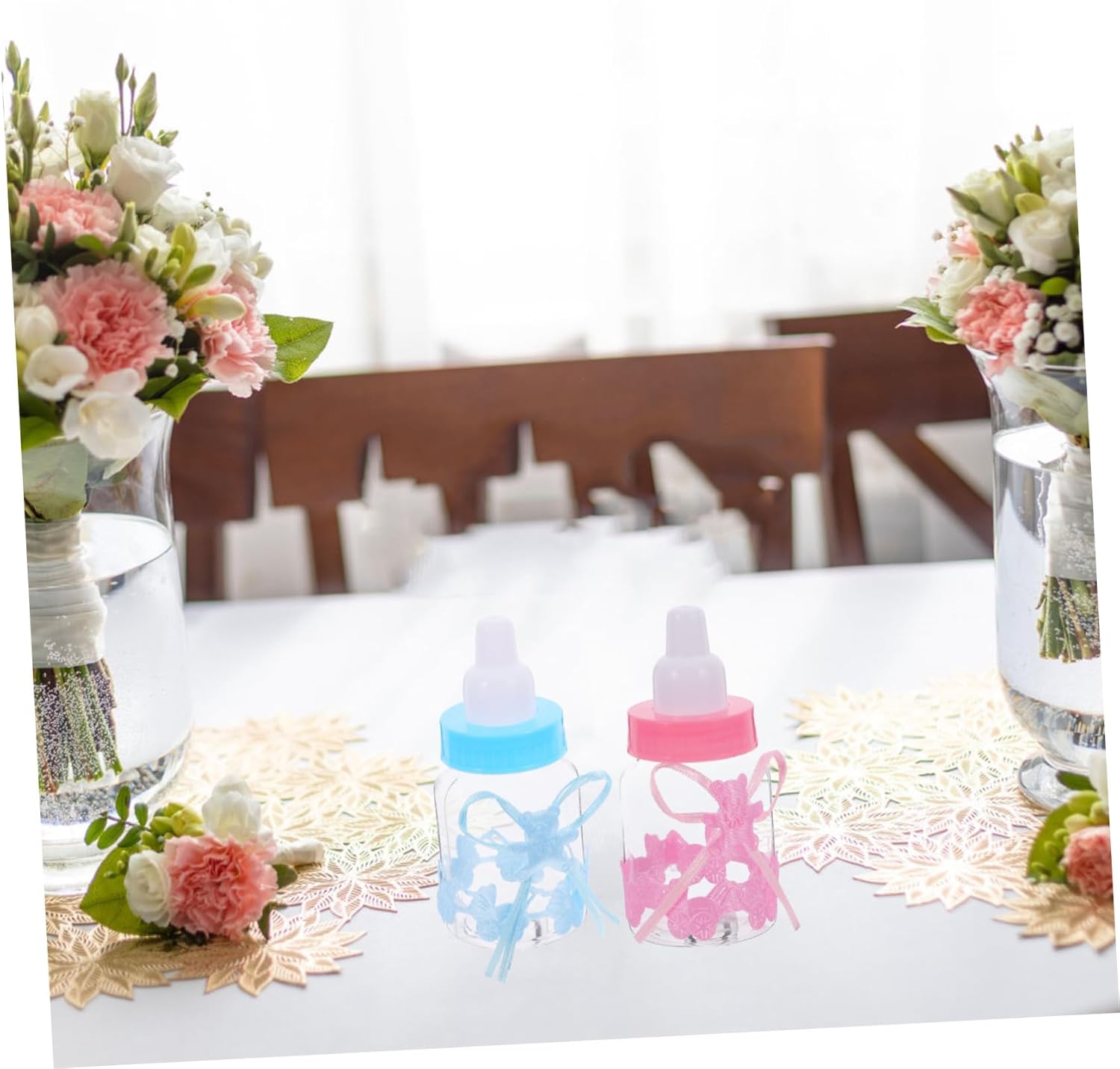 12pcs Shower Candy Boxes Fillable Mini Bottles Bear Shaped Party Favors