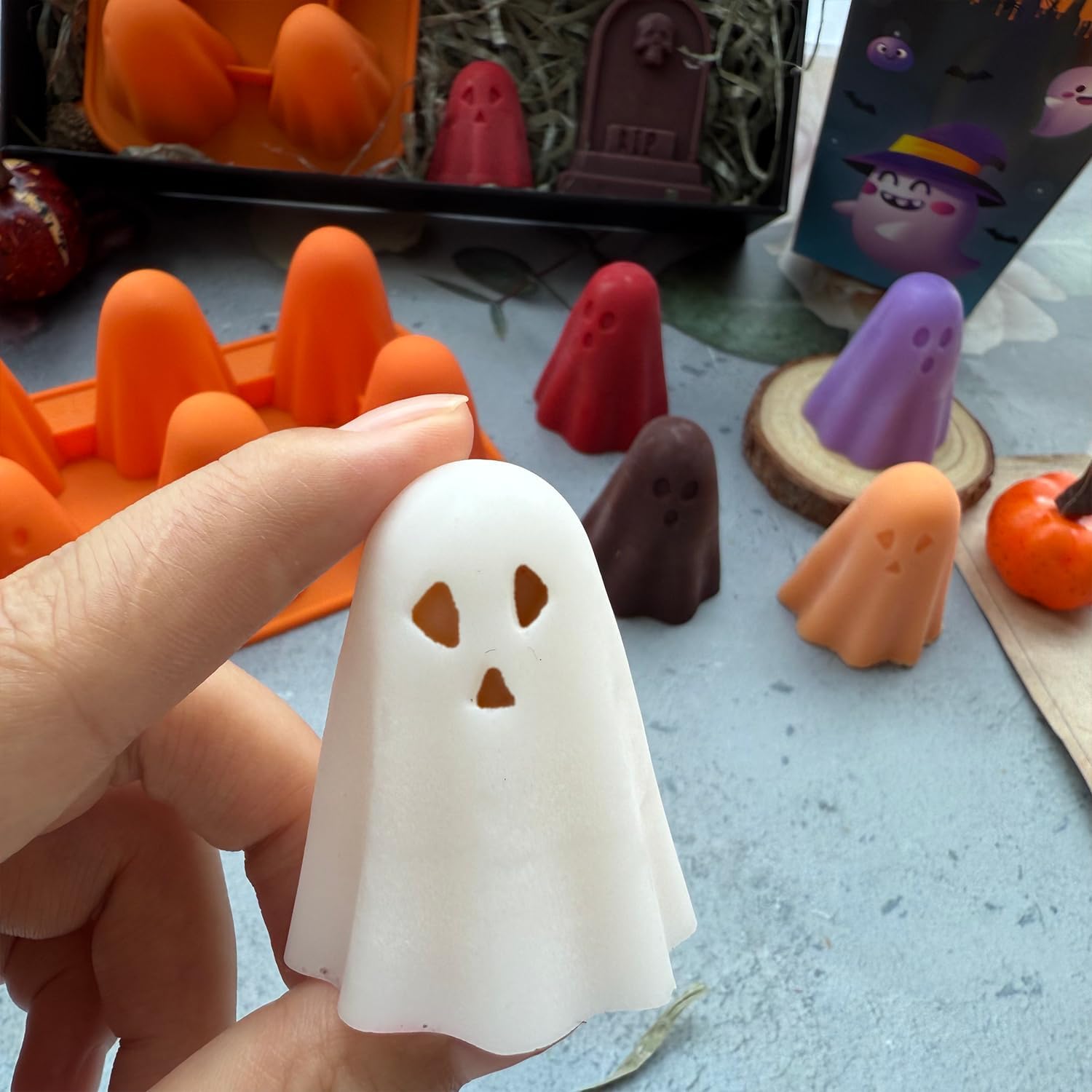 2 Packs Ghost Silicone Molds for Halloween Candies