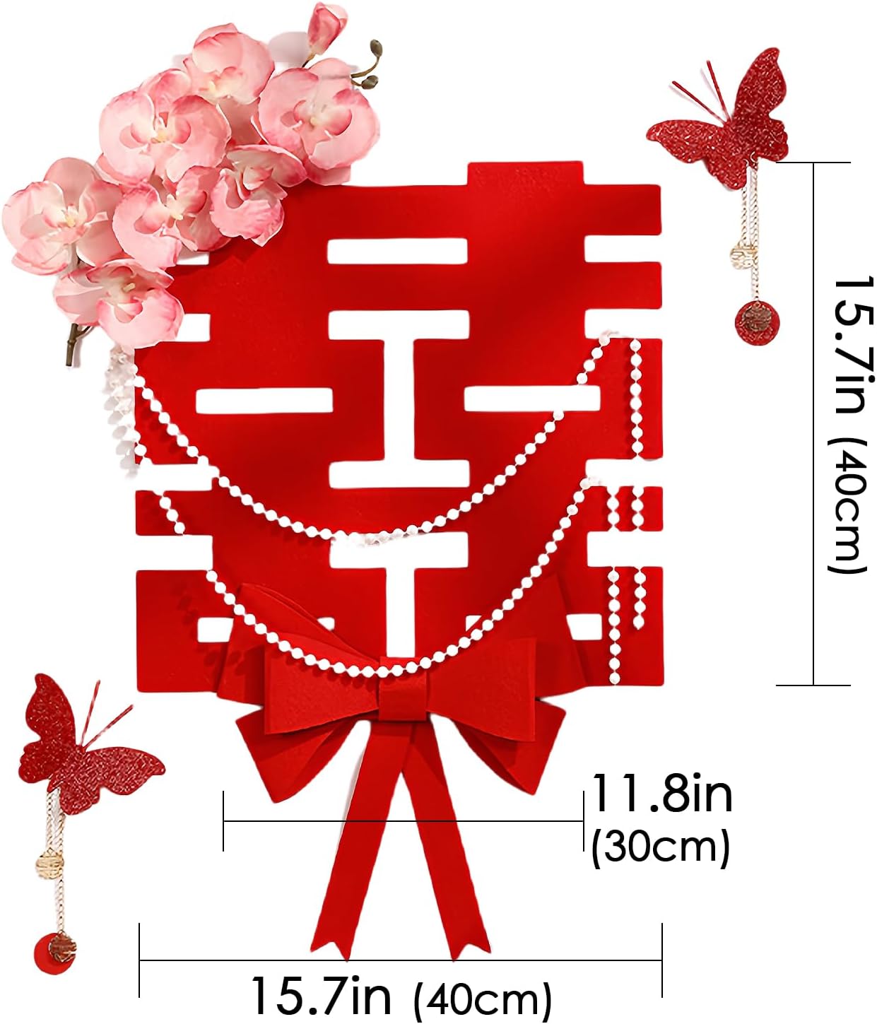 Chinese Double Happiness Wedding Room Decor Set Traditional Style