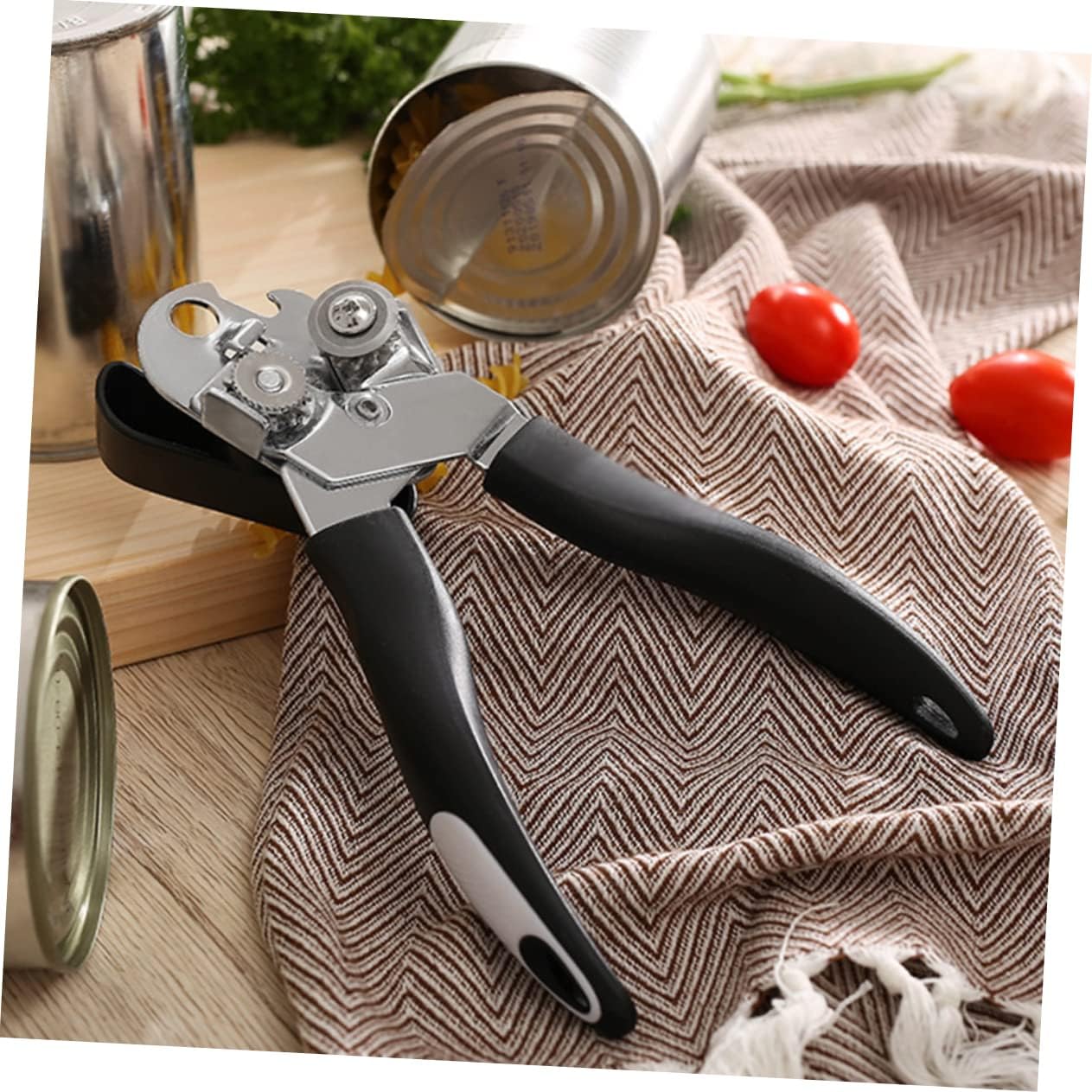 Stainless Steel 1pc Electric Jar Lid Opener Black