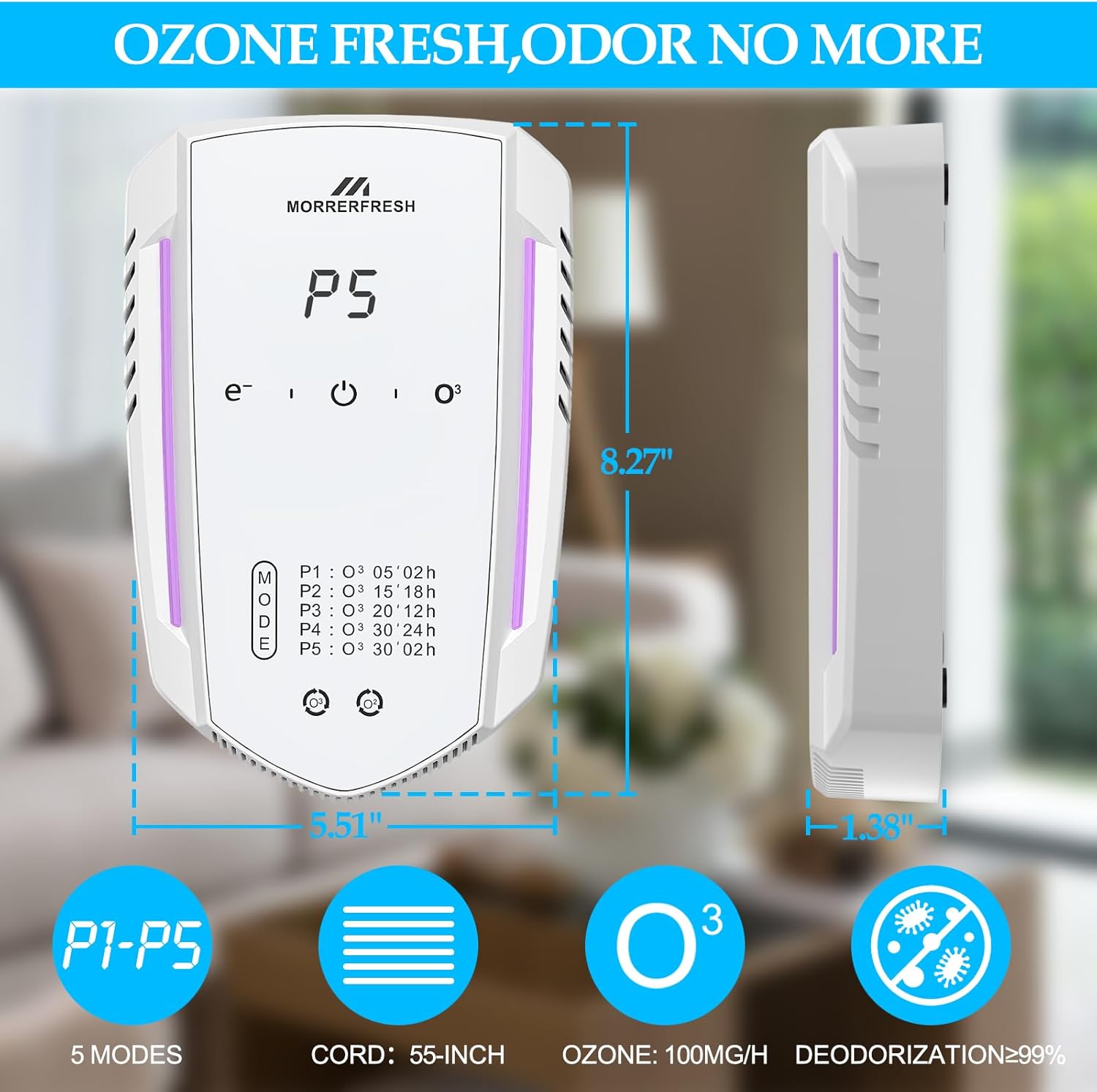 Morrerfresh Ozone Odor Eliminator for Pets Home Air Ionizer