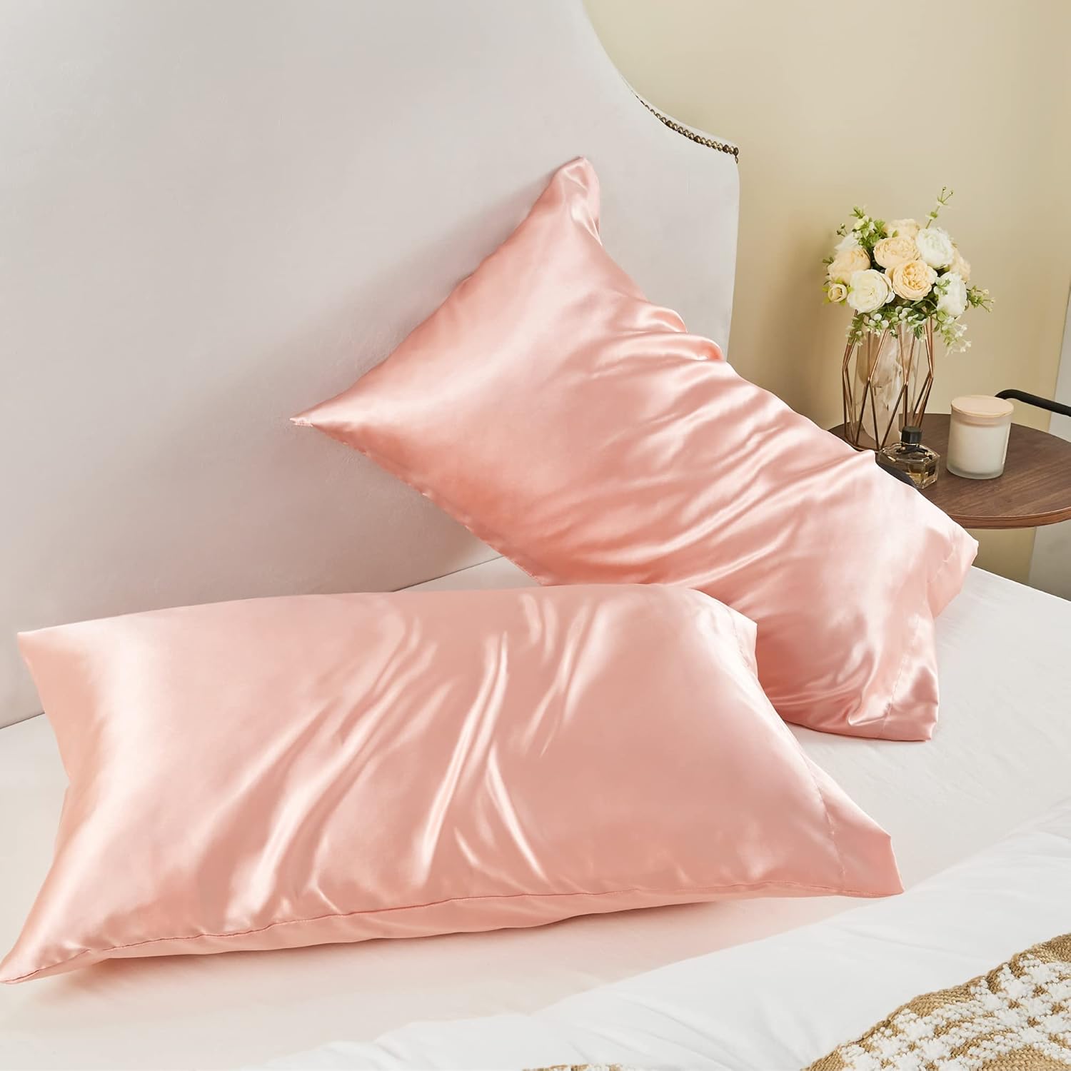 BEDELITE Satin Pillowcase Set 2 Pack Coral