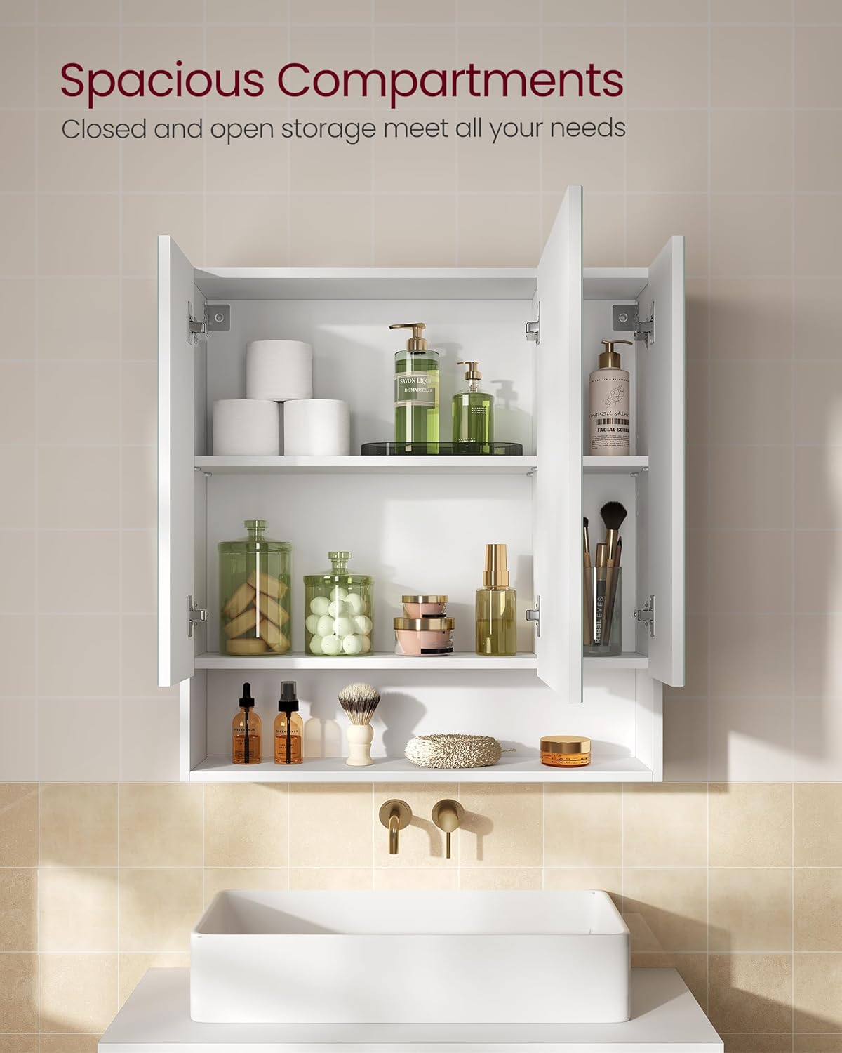 VASAGLE Medicine Cabinet with Mirror and Storage