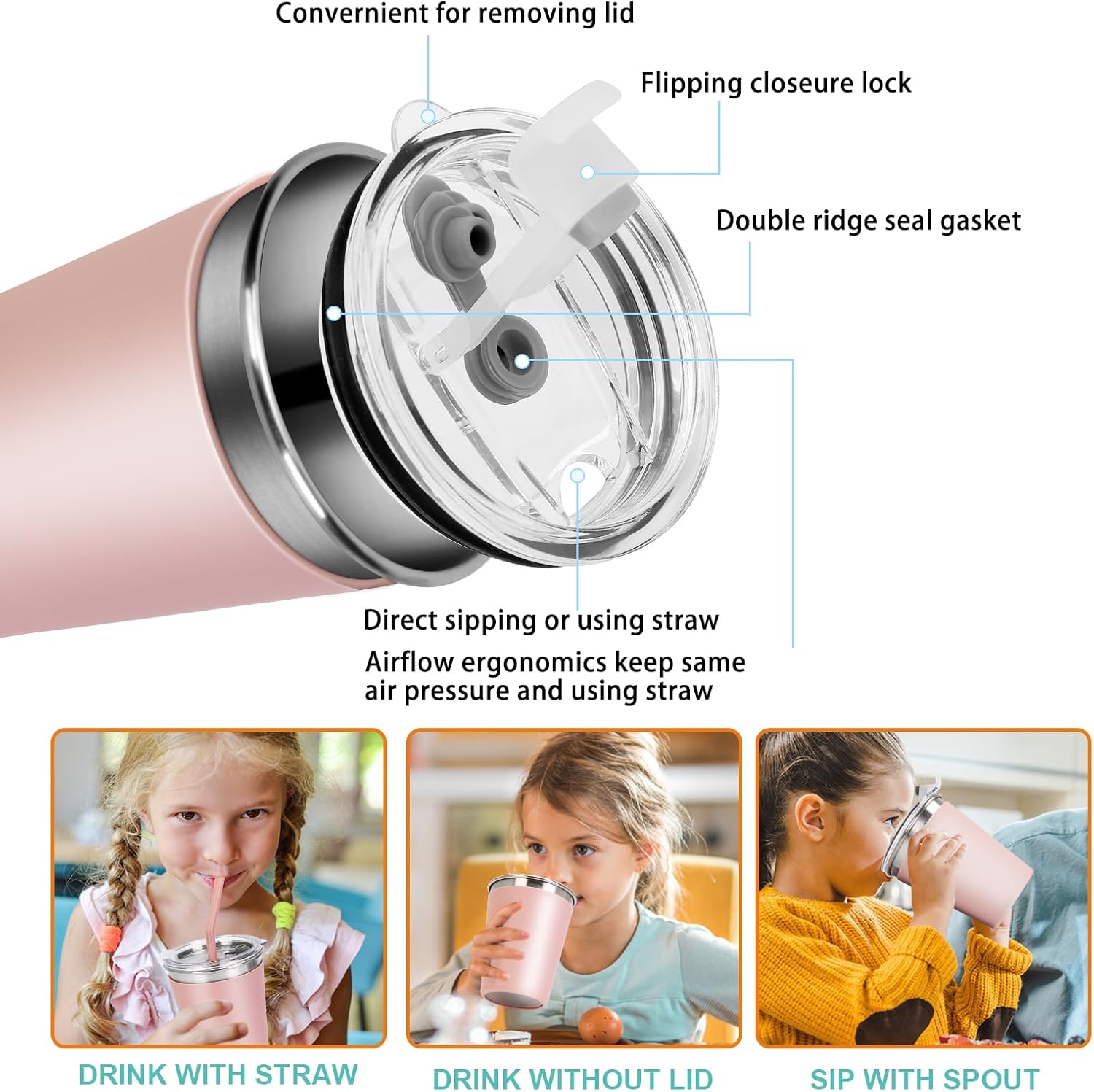Rommeka Kids Straw Cups 6 Pack 12oz Sippy Cup