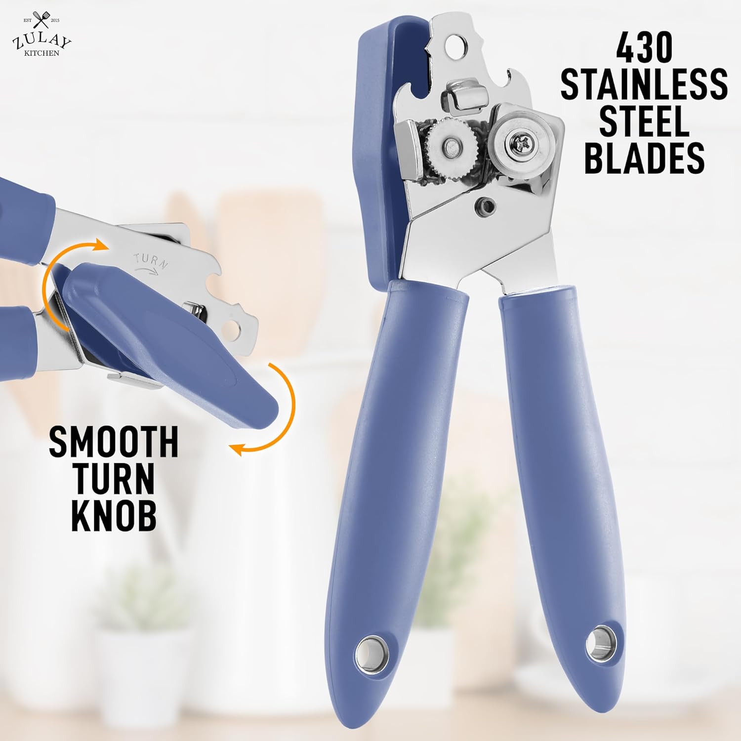 Zulay Kitchen Can Opener - Durable Stainless Steel with Comfortable Grip