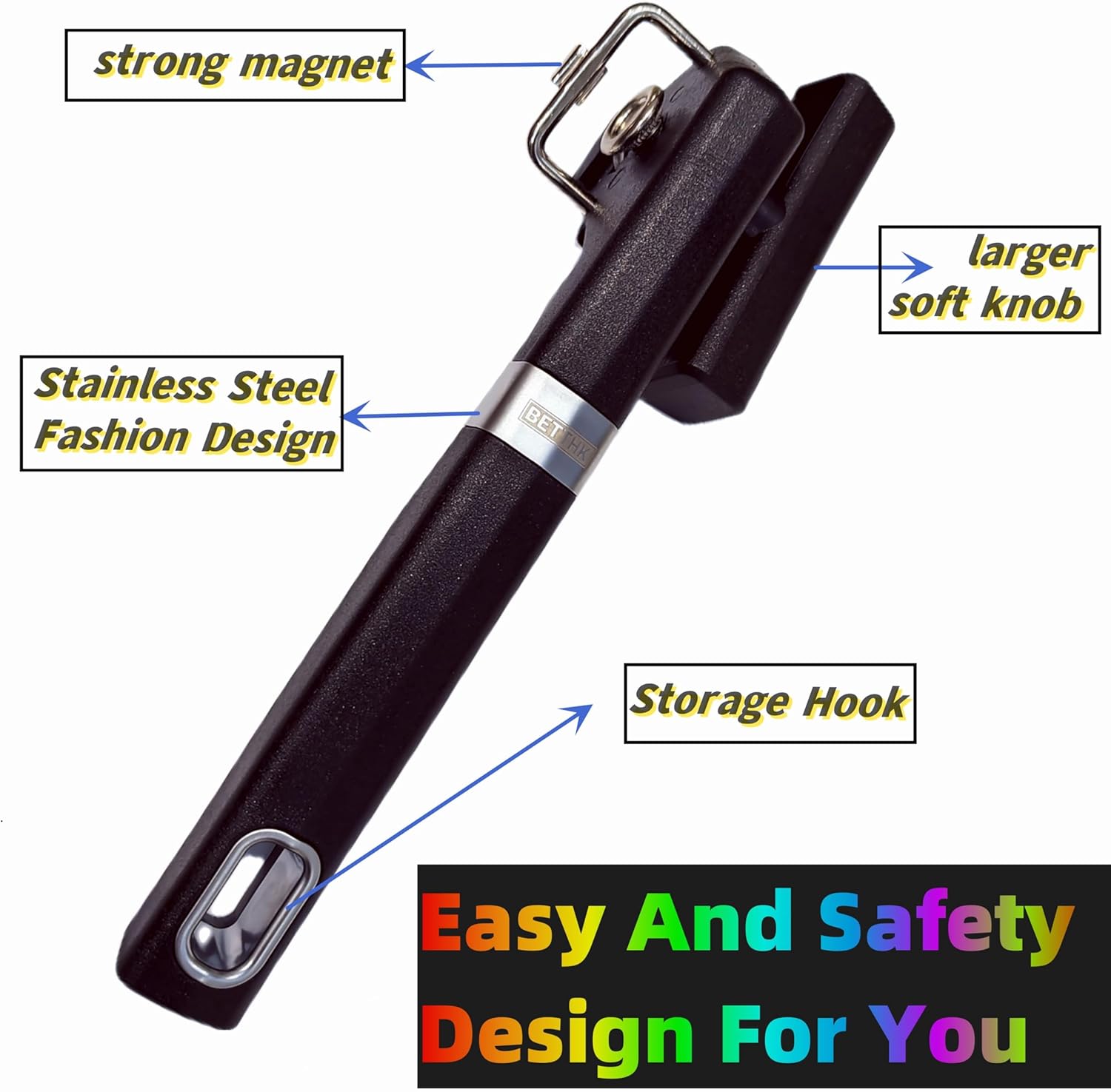 BETTHK 2025 Heavy Duty Multifunctional Can Opener with Magnet
