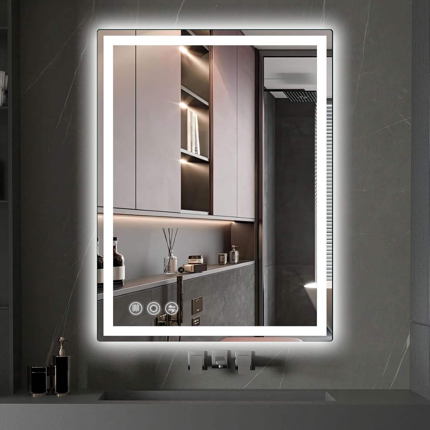 LED Mirror with Front and Back Lighting 20x28 Inch