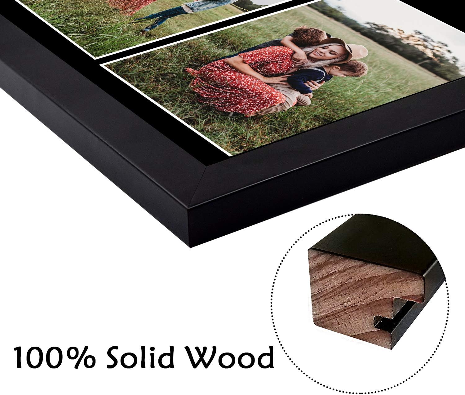 Golden State Art Set of 2 85x11 Black Wooden Picture Frames