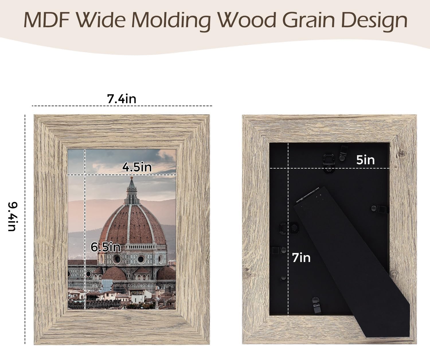 Golden State Art 5x7 Beige Picture Frame 2 Pack