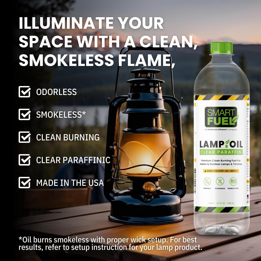 Smart Fuel Ethanol Paraffin Oil Lamp 32 oz