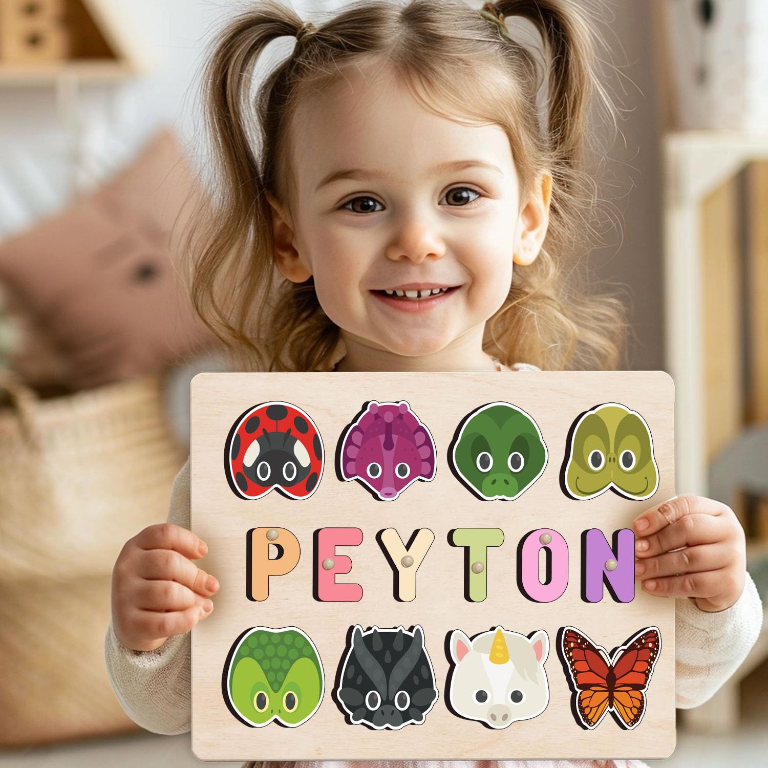 Personalized Wooden Name Puzzle for Toddlers 1