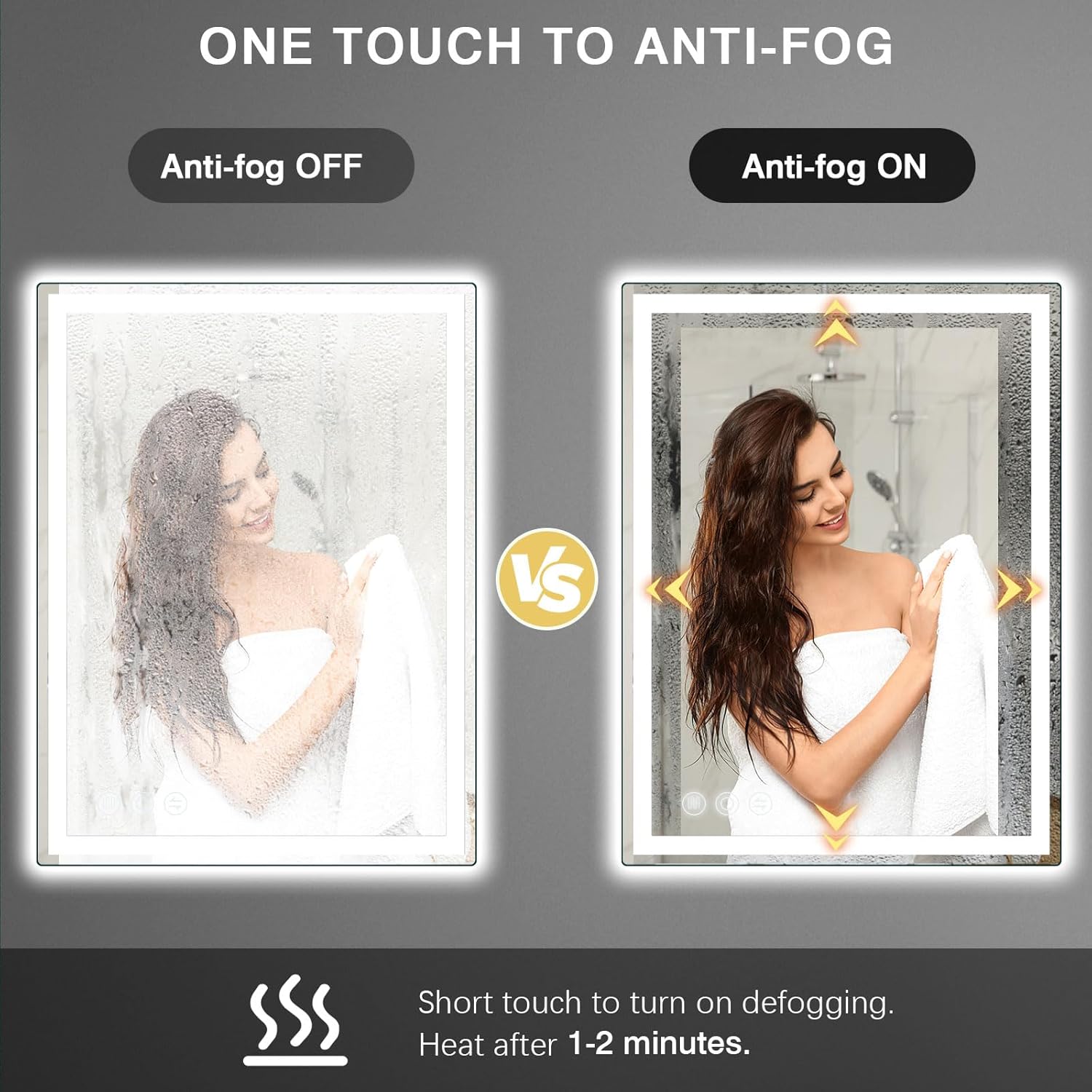 LED Mirror with Front and Back Lighting 20x28 Inch