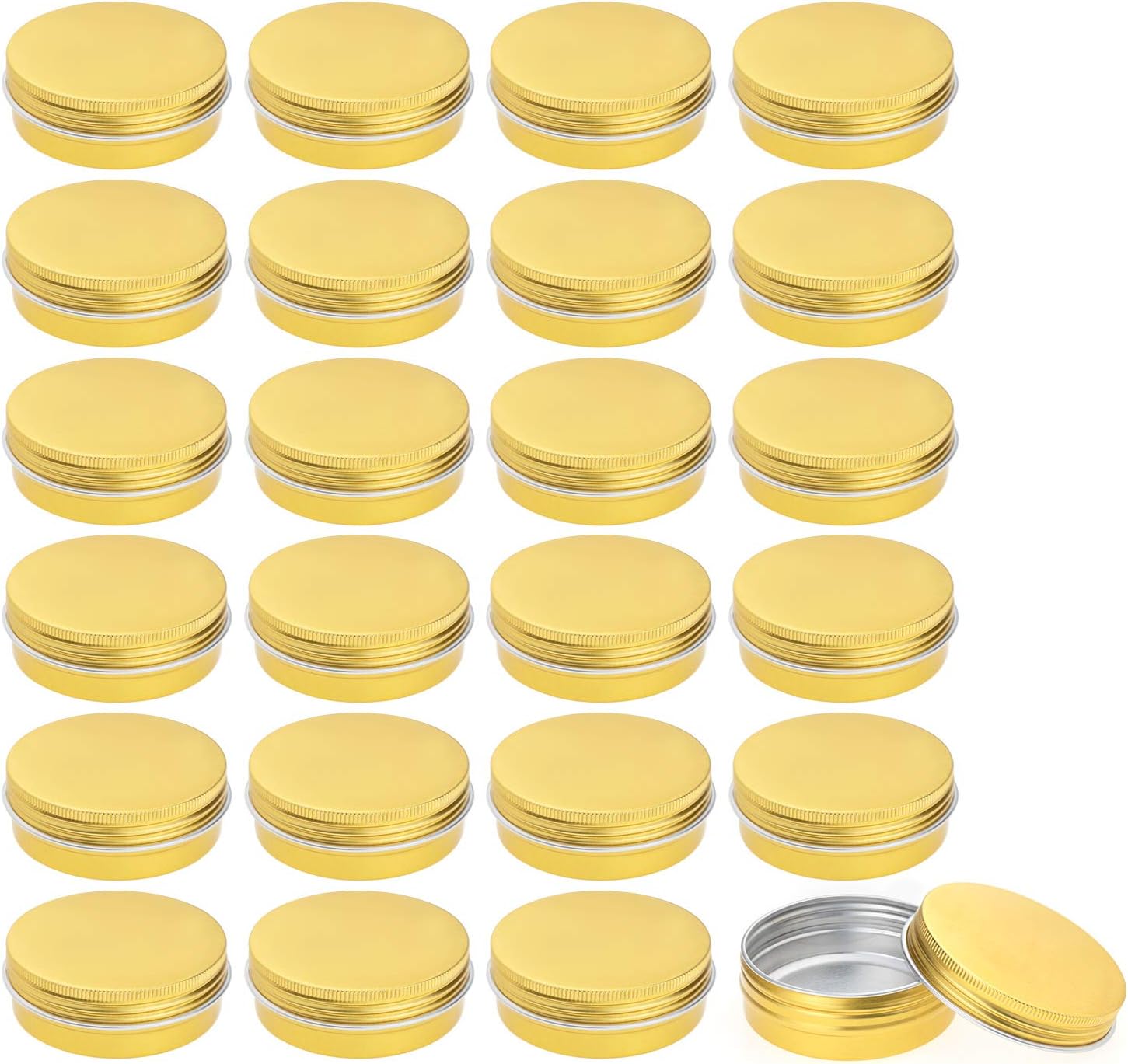 Foraineam 24 Piece 4 Oz Screw Lid Round Tin Jars