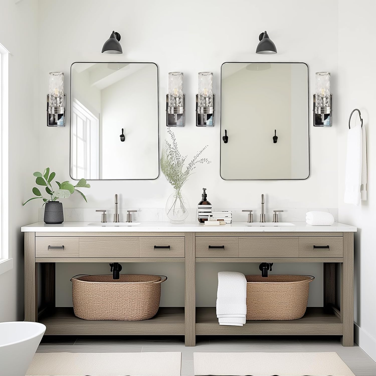 ANDY STAR Wall Mirror Brushed Nickel Modern Bathroom Vanity