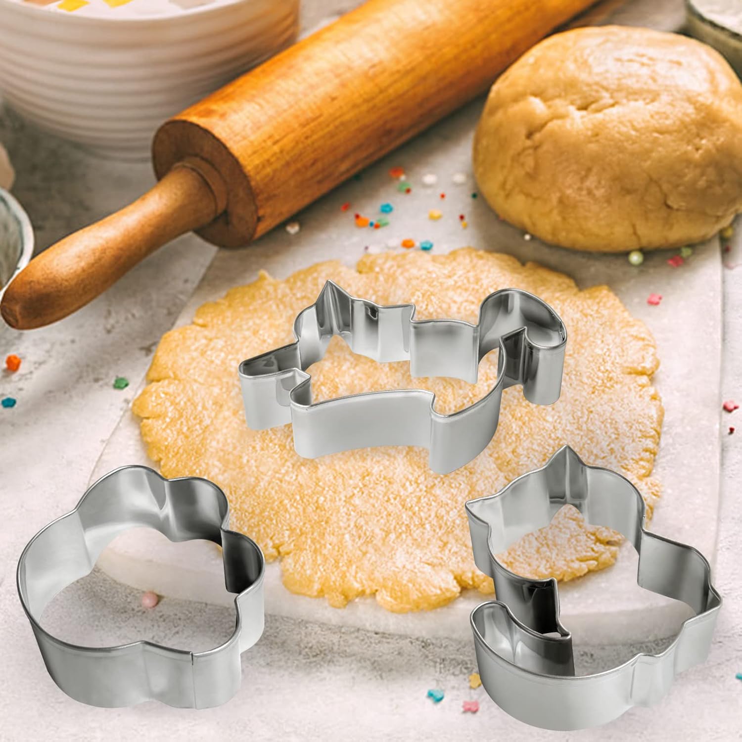 9 PCS Cat Cookie Cutters Set - Silver