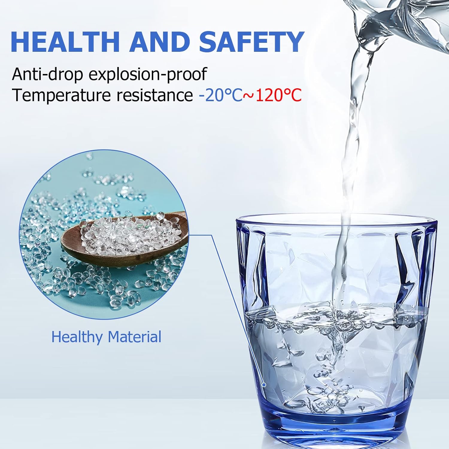 Blue Reusable Plastic Tumblers Set of 4 300ml