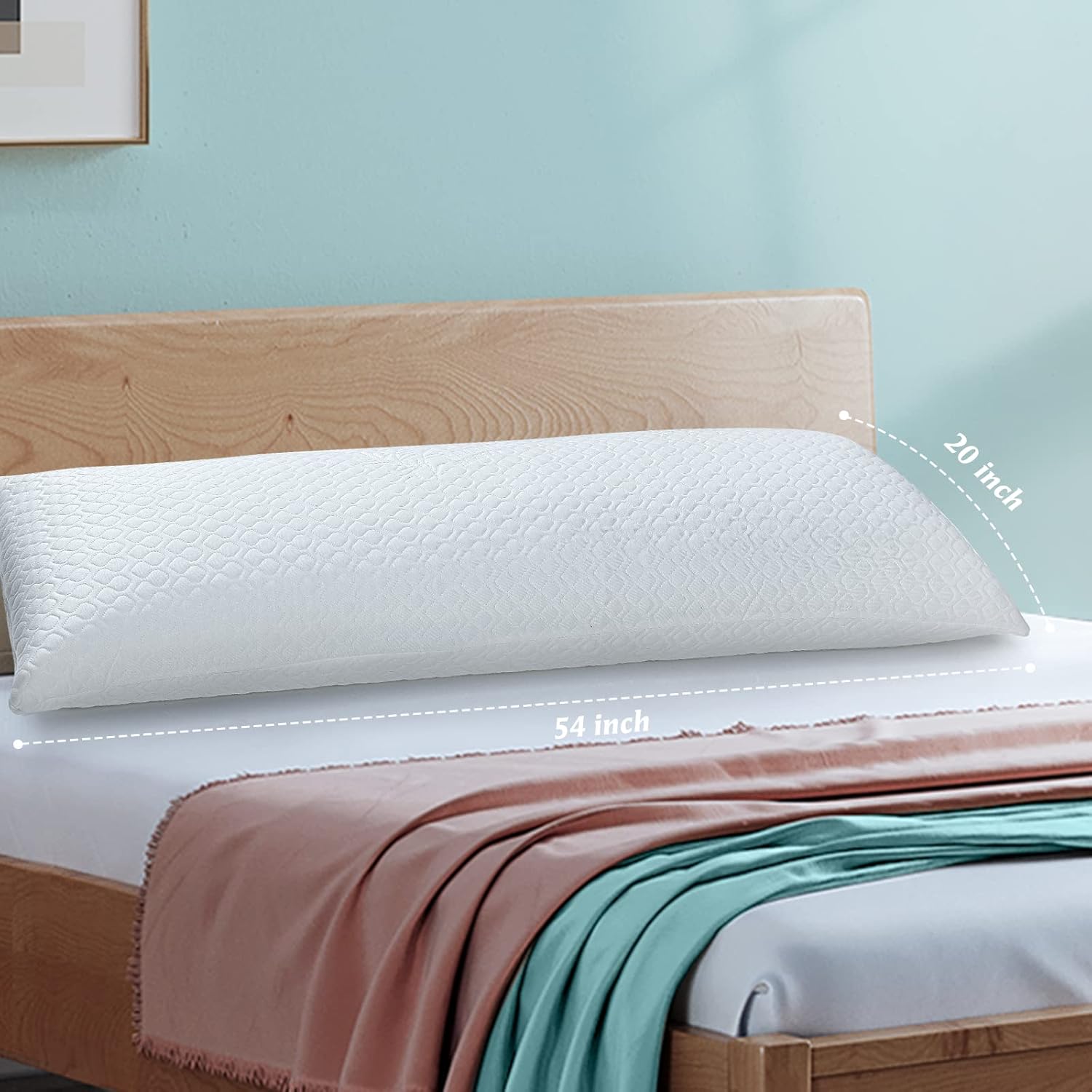 Rainmr Shredded Memory Foam Body Pillow for Side Sleepers