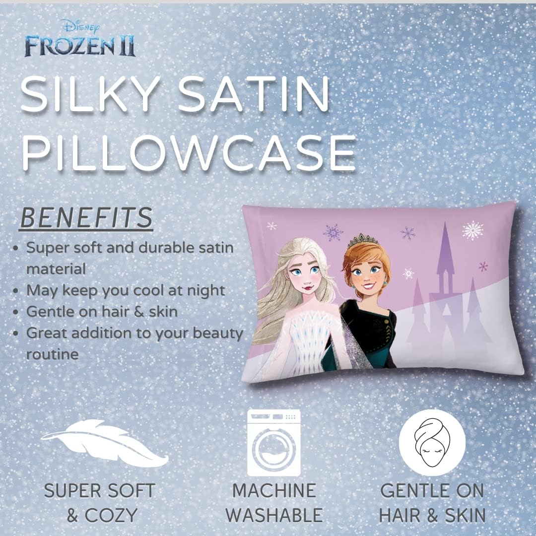 Frozen Elsa Anna Reversible Satin Pillowcase 20x30