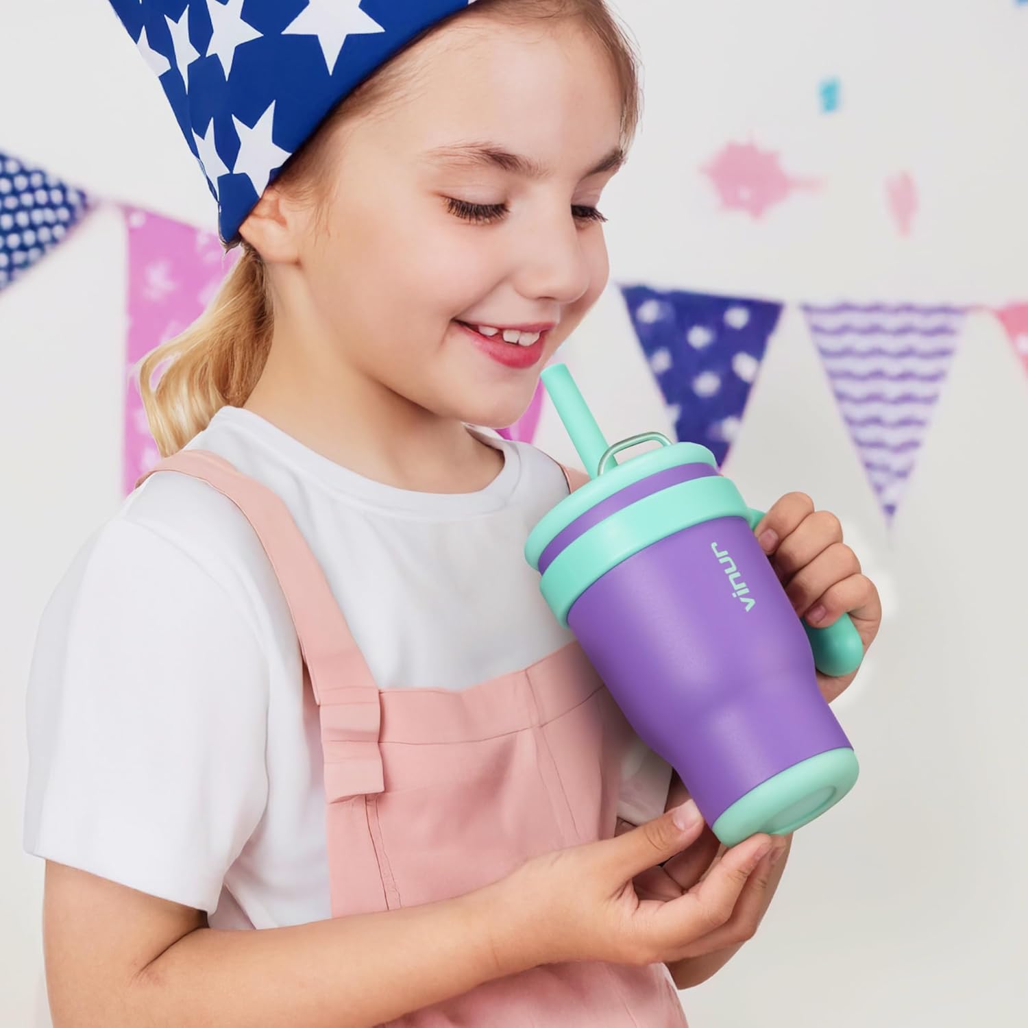 VINUR Kids Insulated Tumbler with Handle 14 oz