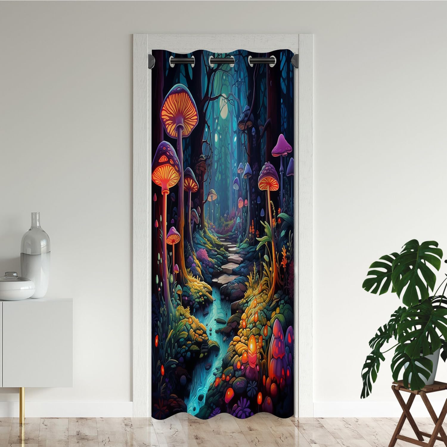 Fairy World Mushroom Print Door Curtain