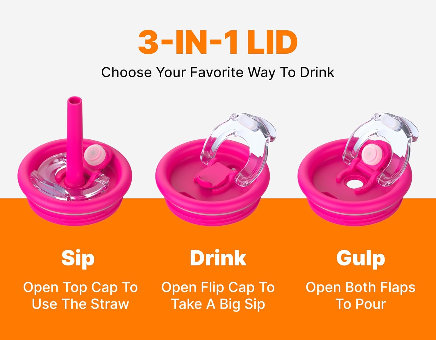 VINUR Kids Insulated Tumbler with Handle 17 oz Vacuum Straw Mug