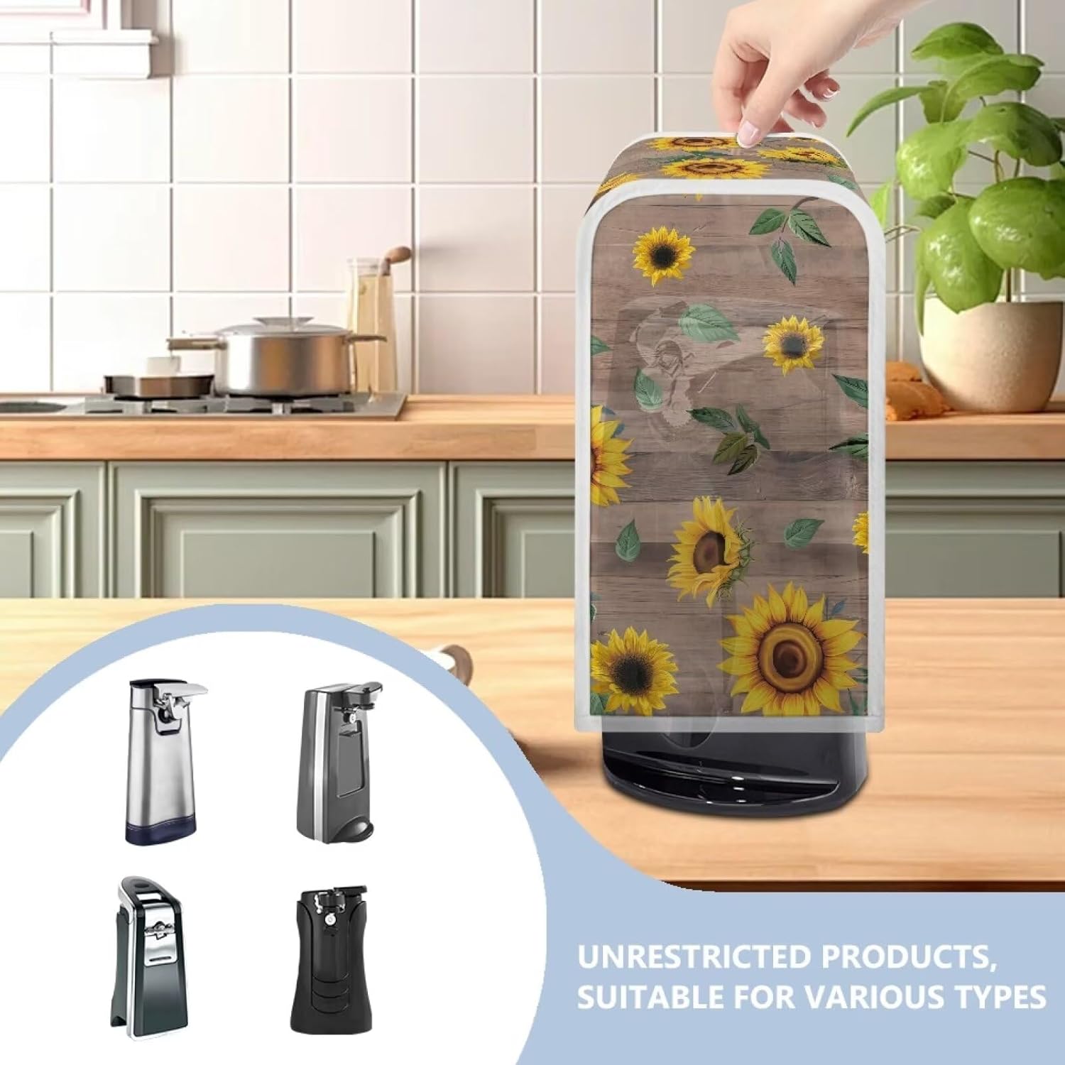 Wooden Sunflower Can Opener Dust Cover