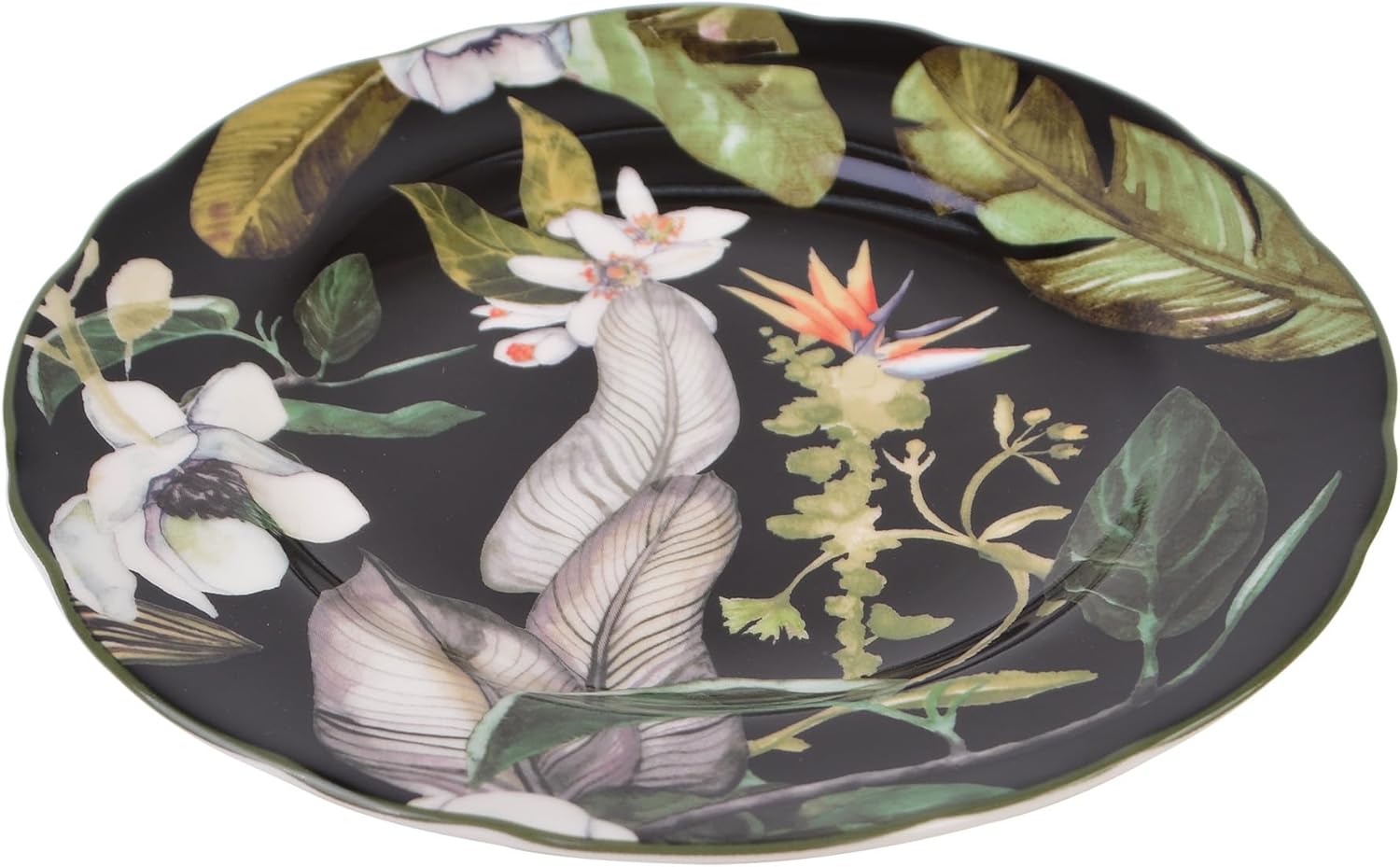 222 Fifth Borneo Black 12-Piece Dinnerware Set