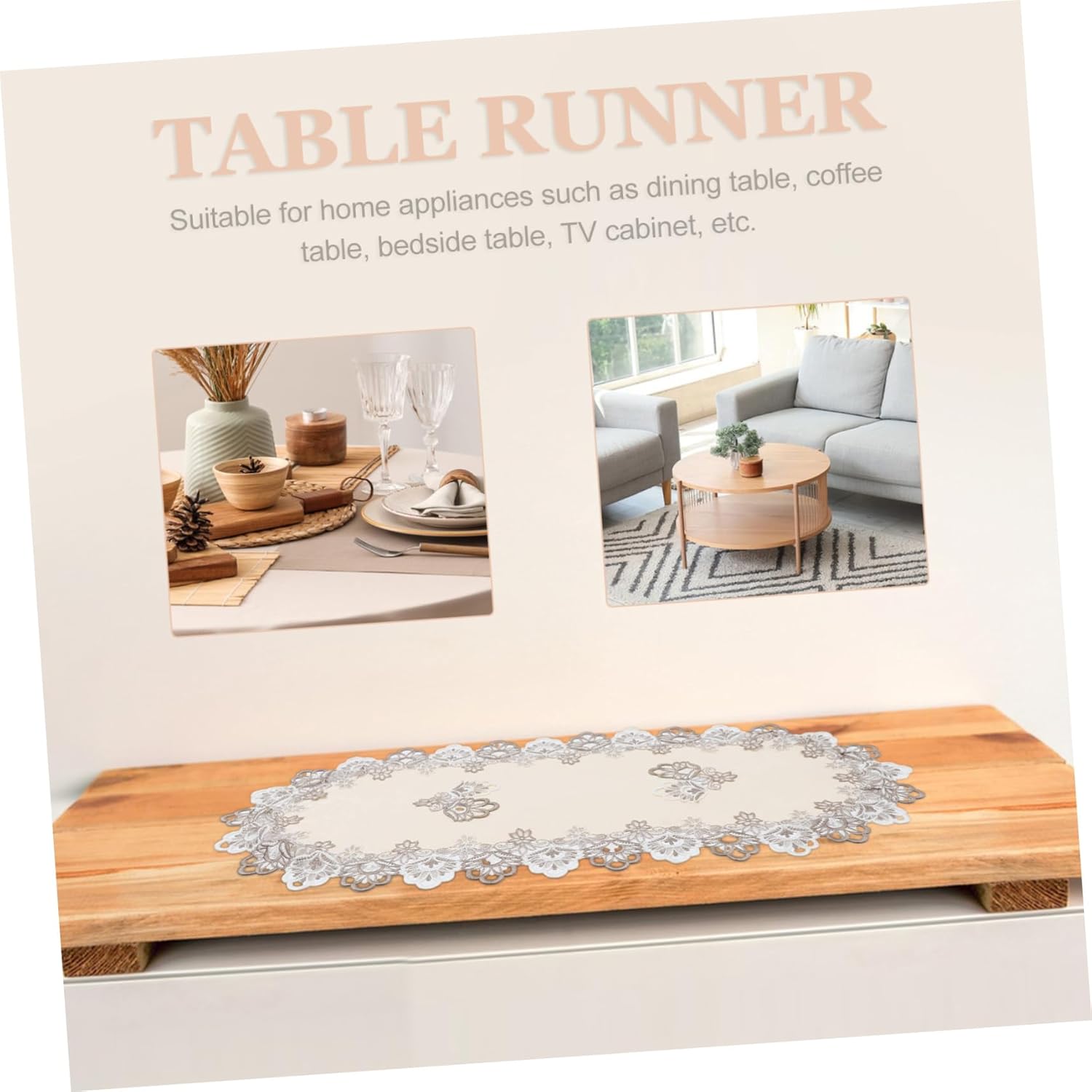 Elegant Lace Table Runner for Oval Tables