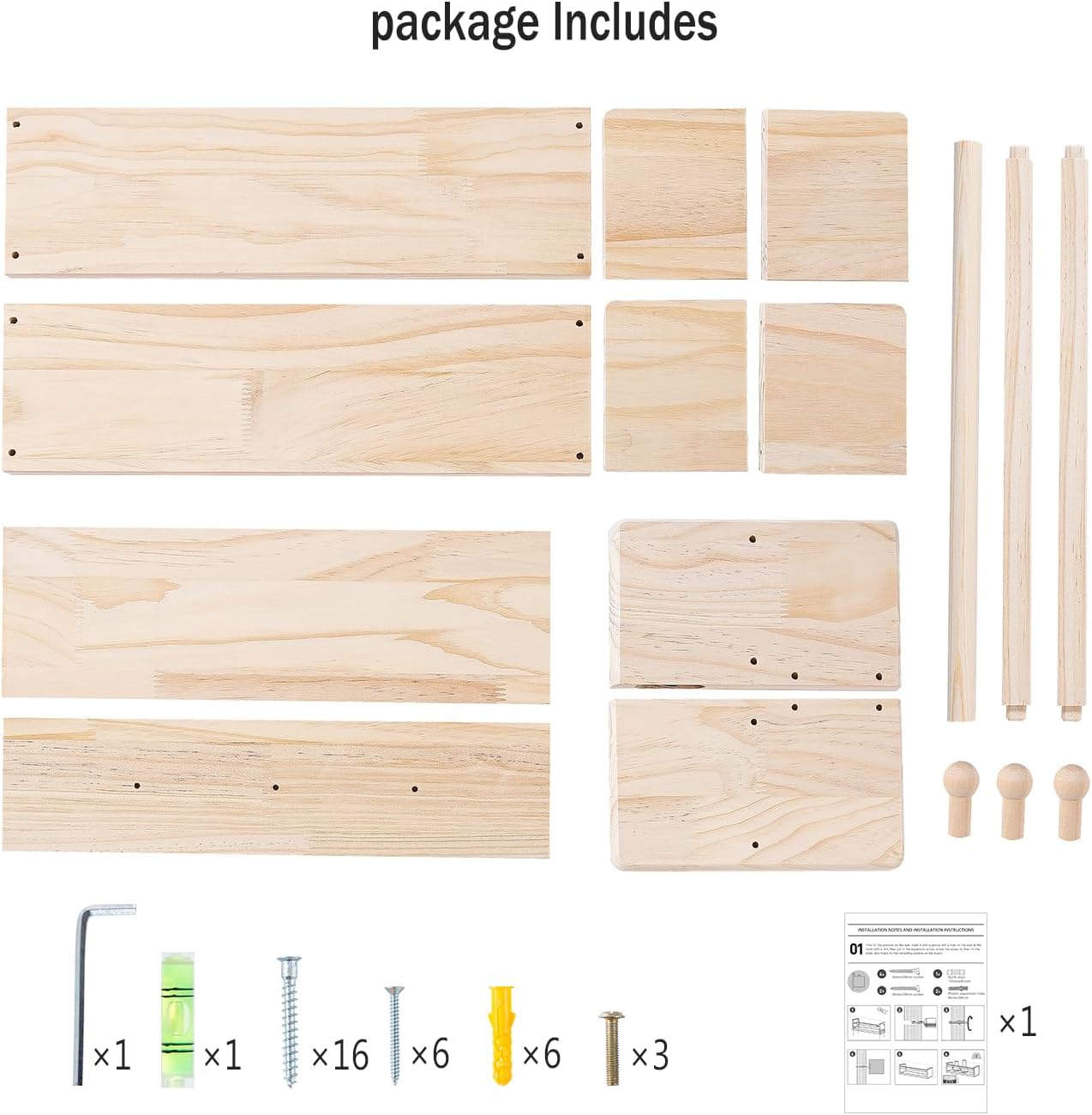 AZSKY Floating Wall Bookshelf Set of 3