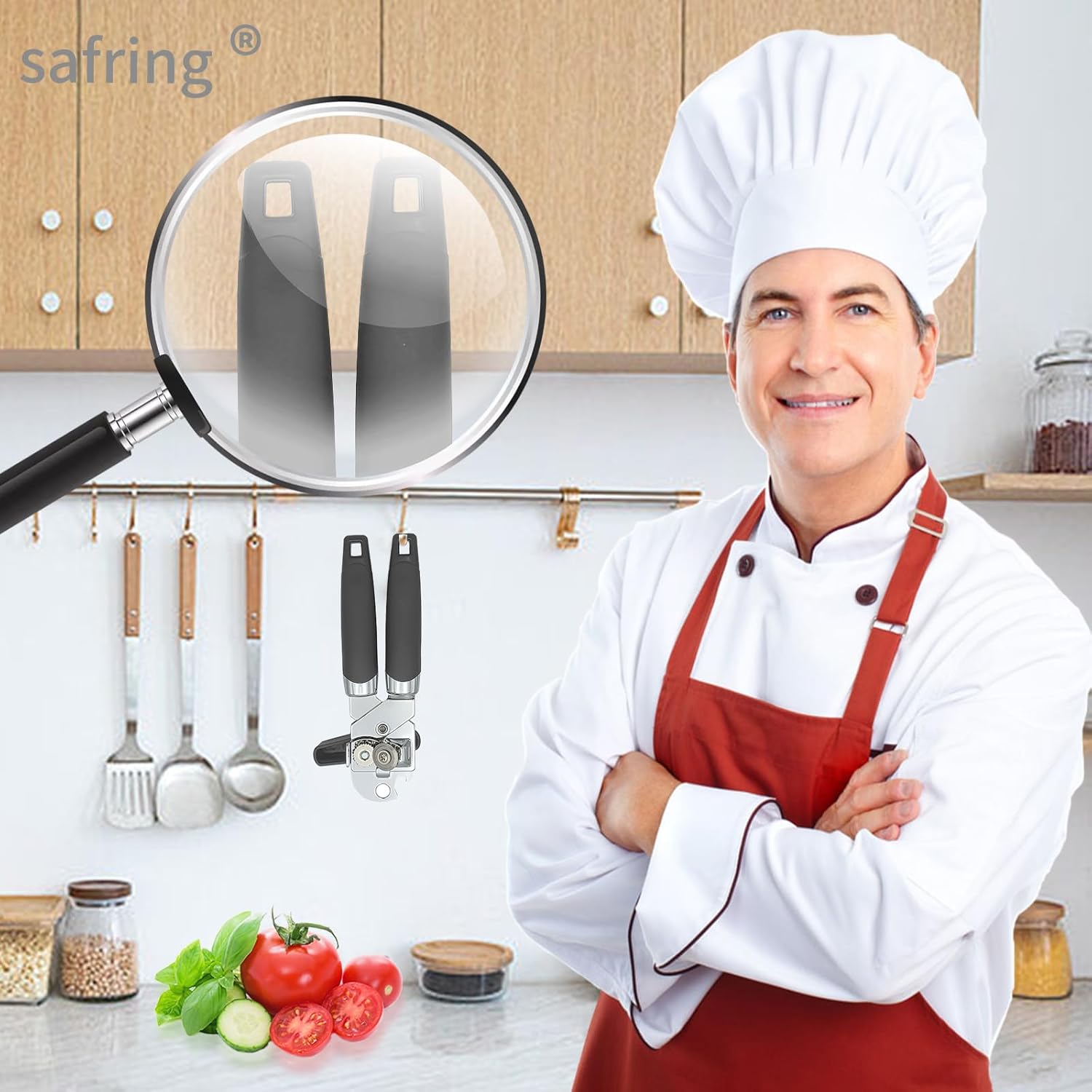Safring Manual Can Opener with Bottle Opener