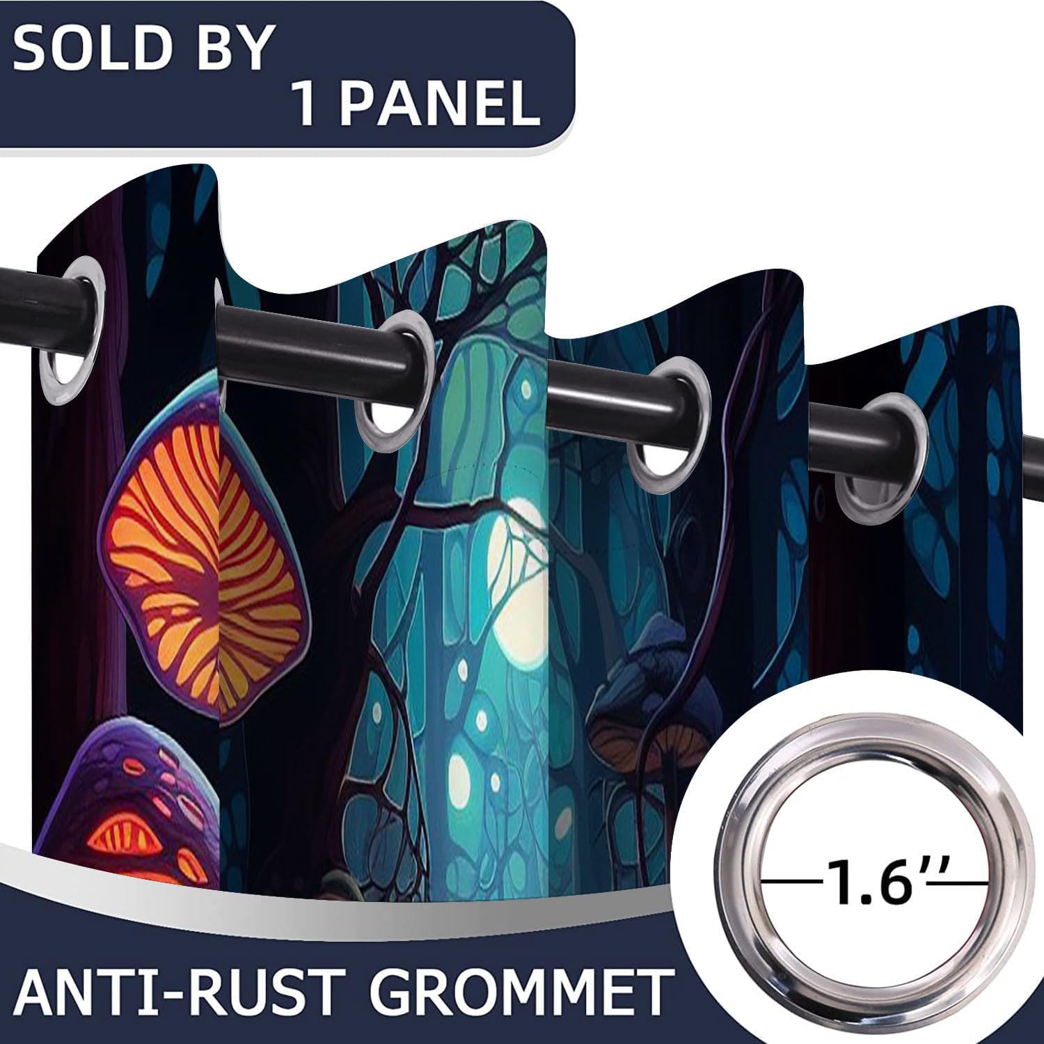 Fairy World Mushroom Print Door Curtain