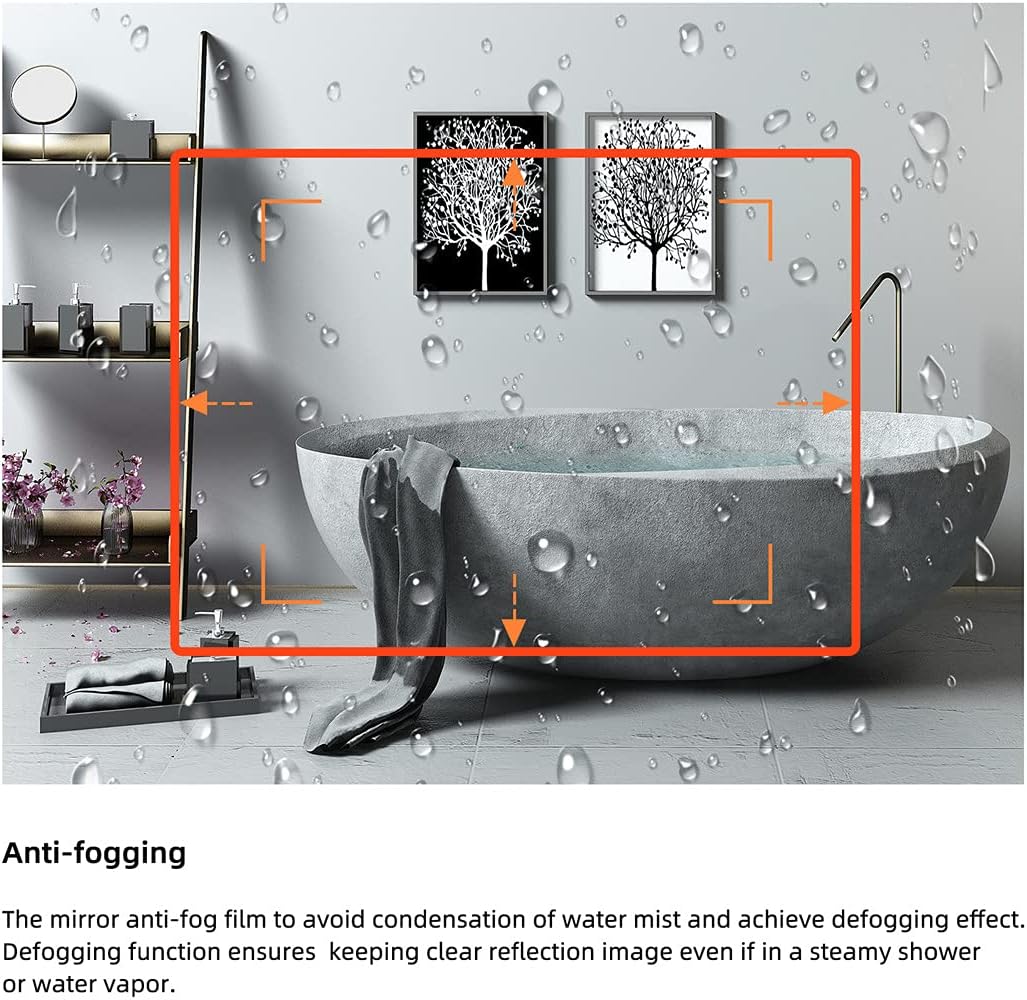 LED Bathroom Mirror with Anti Fog and Dimmable Touch Control