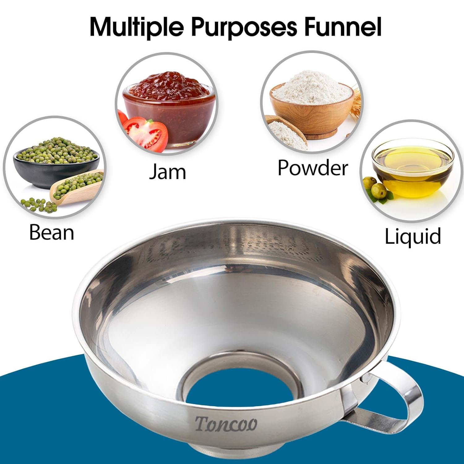 Toncoo 13-Piece Canning Funnel Set with Lids and Strainer