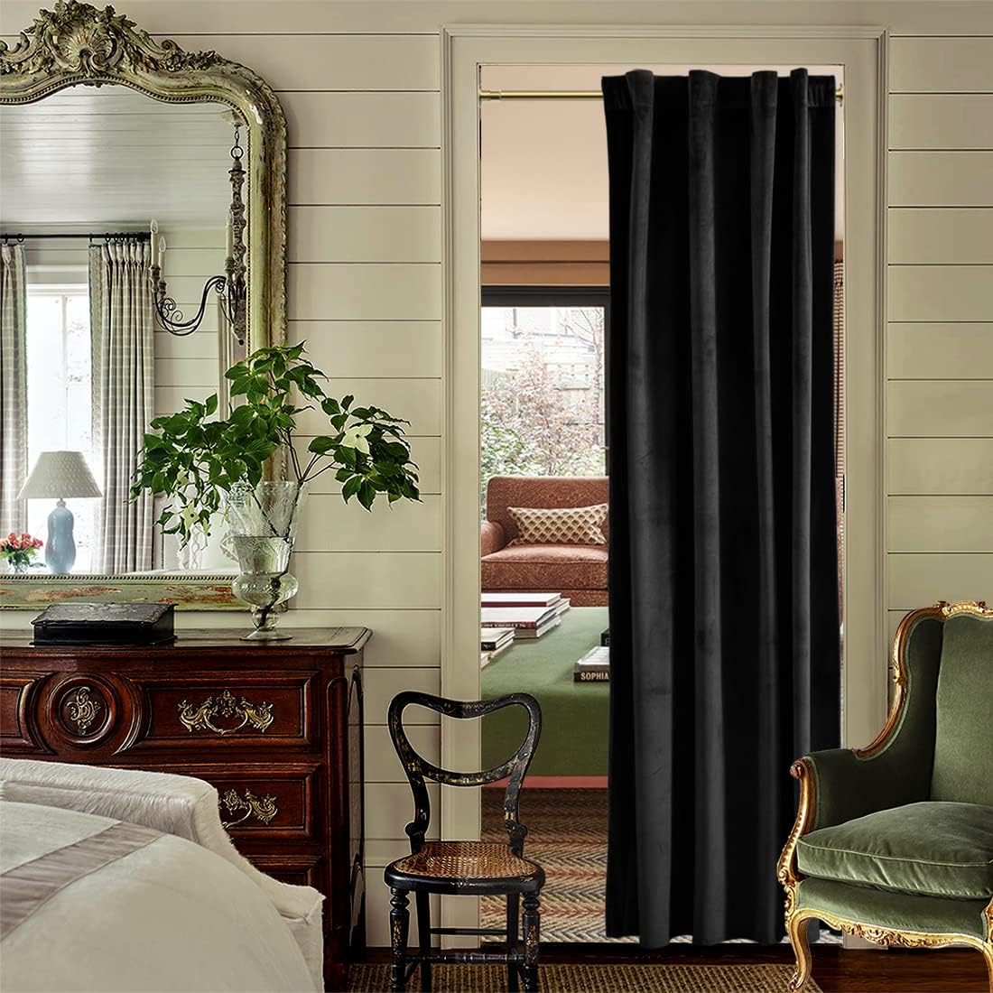 XTMYI Velvet Blackout Door Curtain Panels 80 Inch