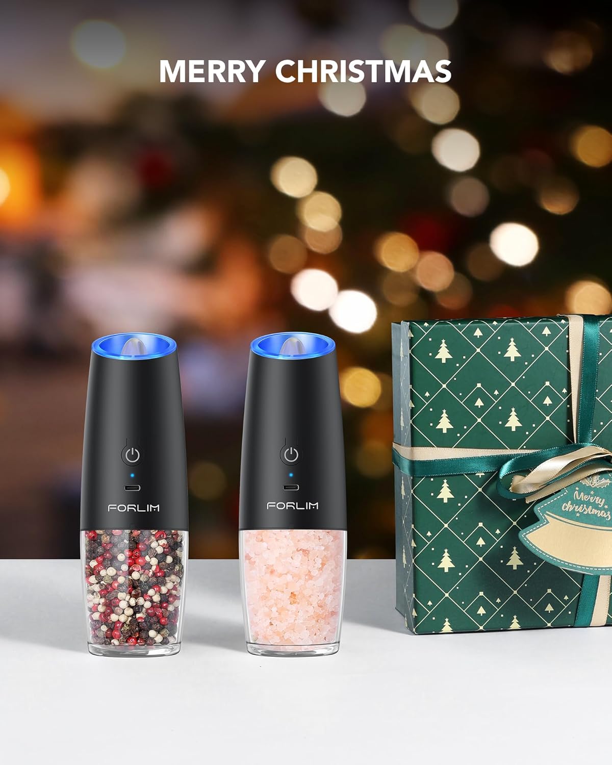 FORLIM Gravity Electric Salt and Pepper Grinder Set