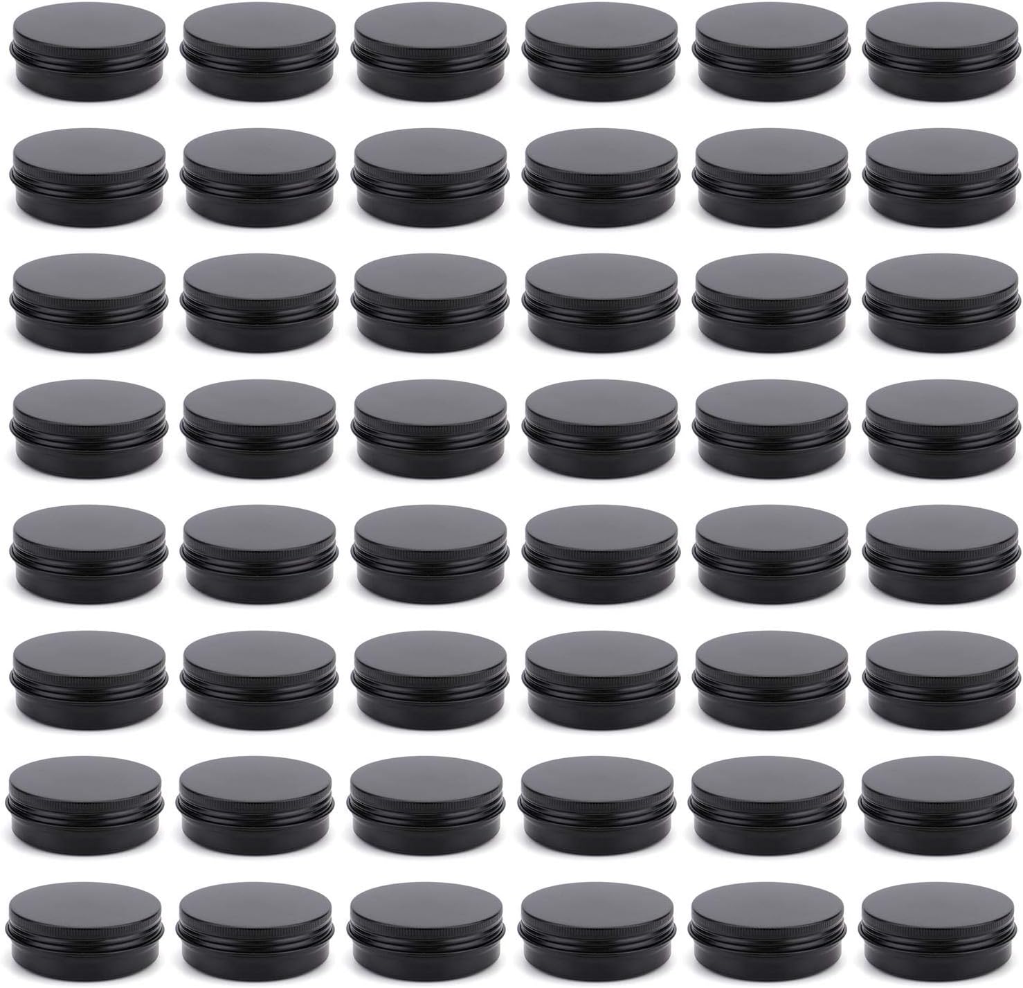 Foraineam 48 Pack 4 Oz Screw Lid Black Metal Cans