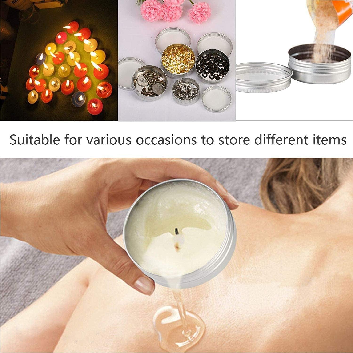 20 Pcs 2 Ounce Aluminum Tin Jar with Screw Lid