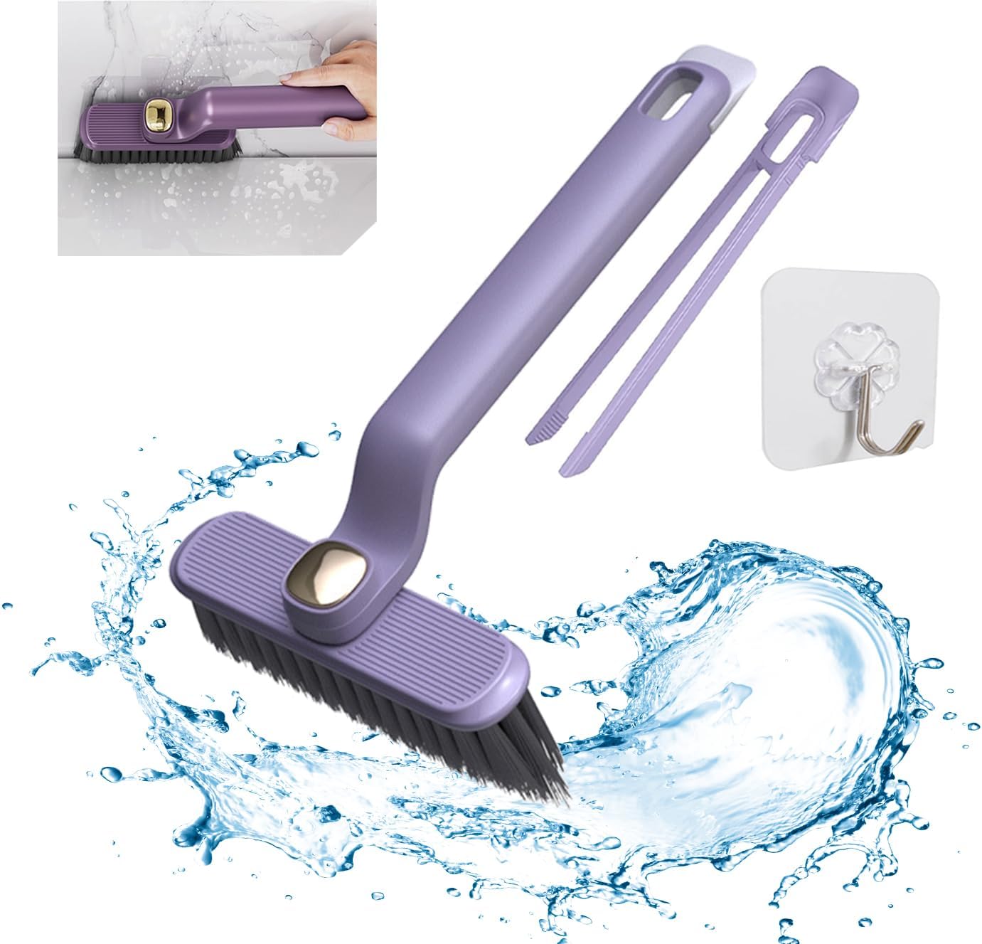 360 Degree Rotating Crevice Cleaning Brush with Trash Picker