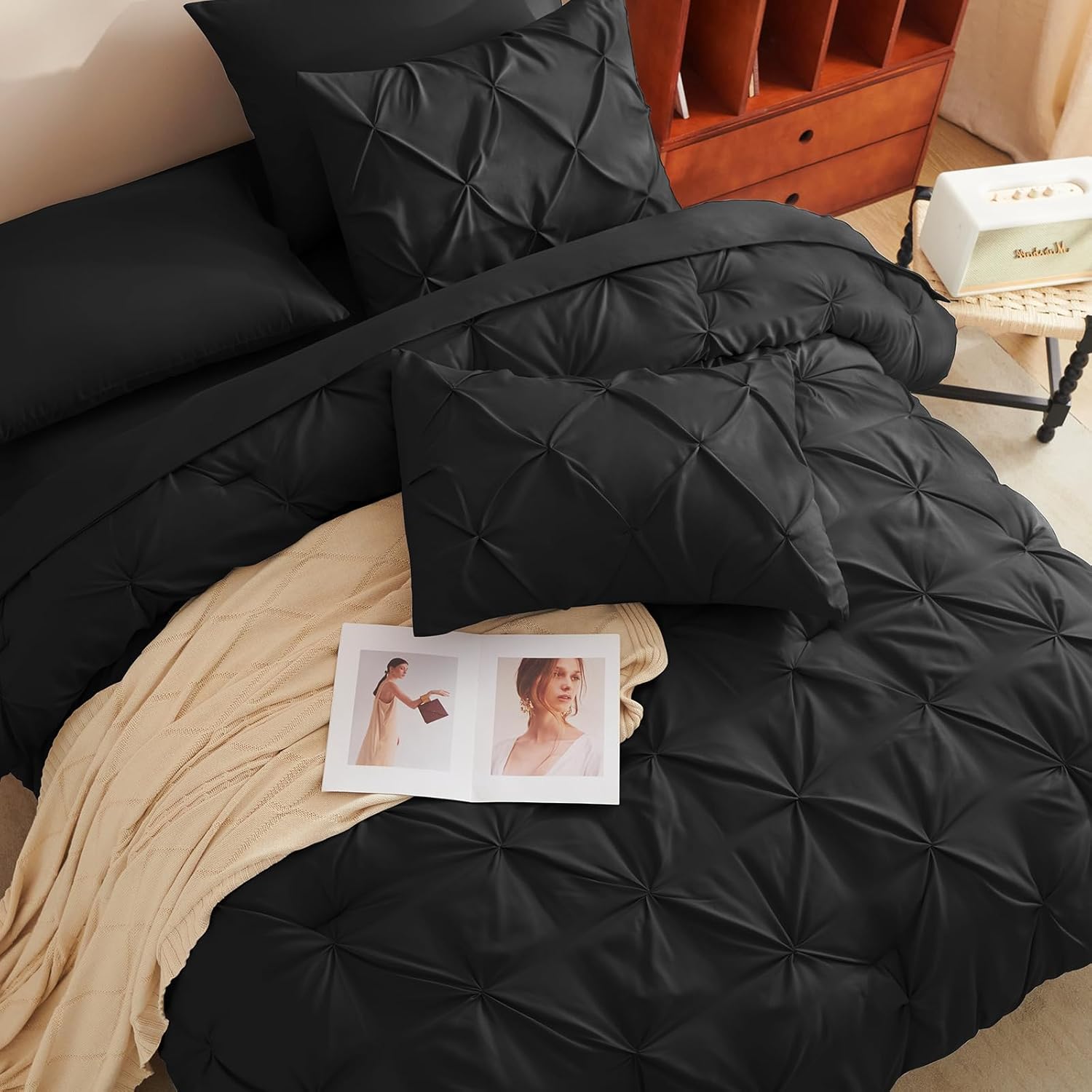 CozyLux Queen Comforter Set 7 Piece Bed in a Bag
