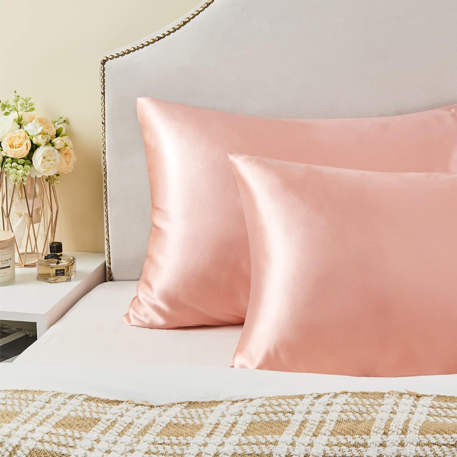 BEDELITE Satin Pillowcase Set 2 Pack Coral