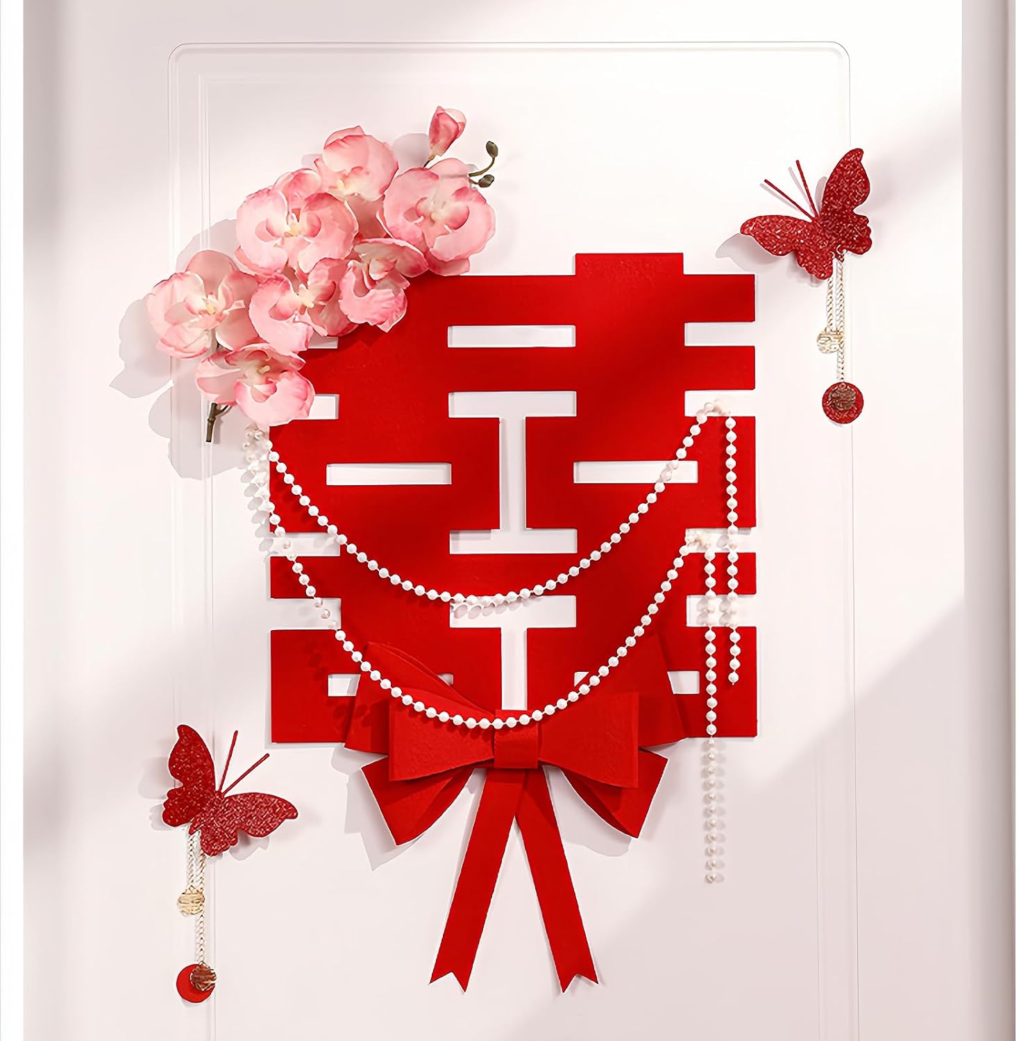Chinese Double Happiness Wedding Room Decor Set Traditional Style