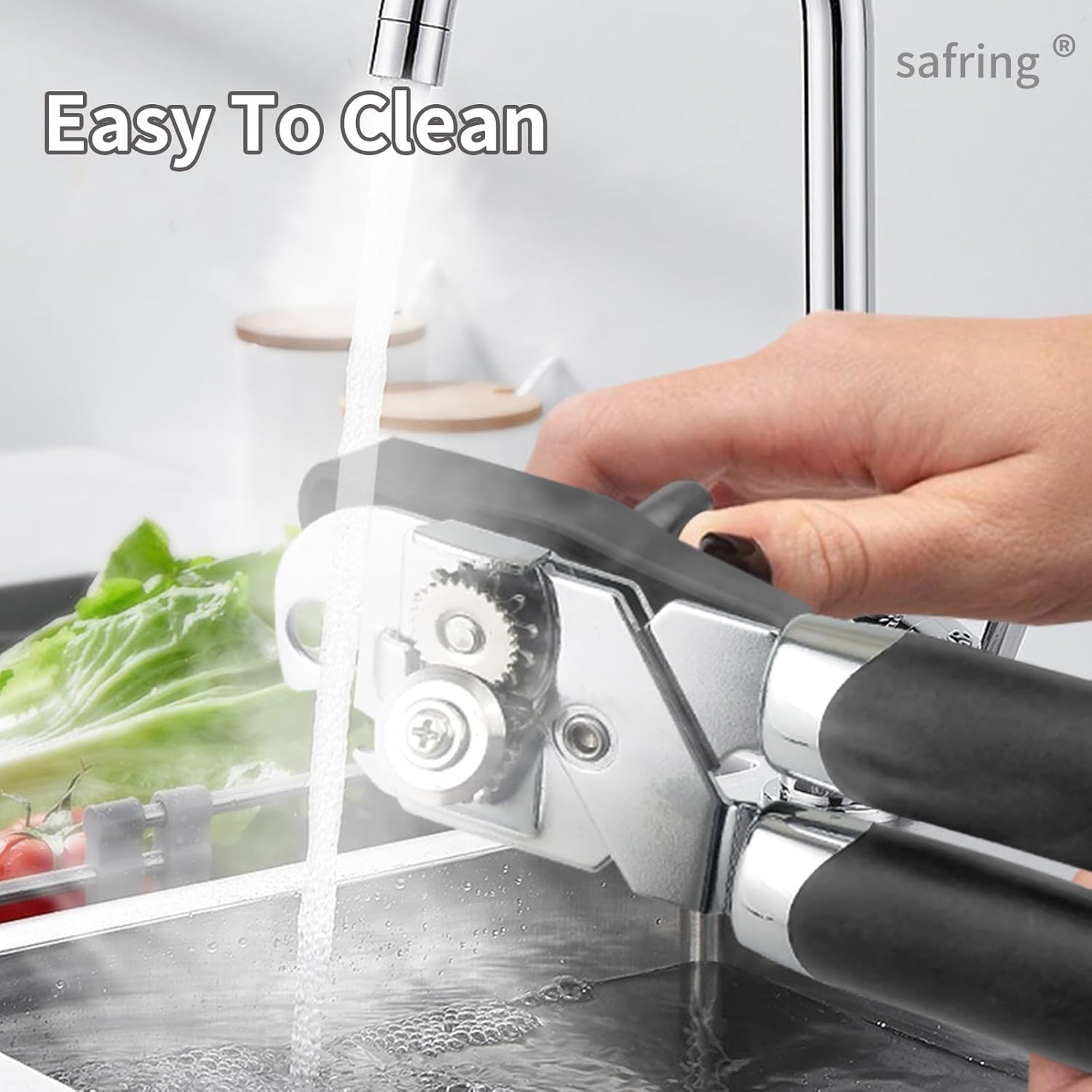 Safring Manual Can Opener with Bottle Opener